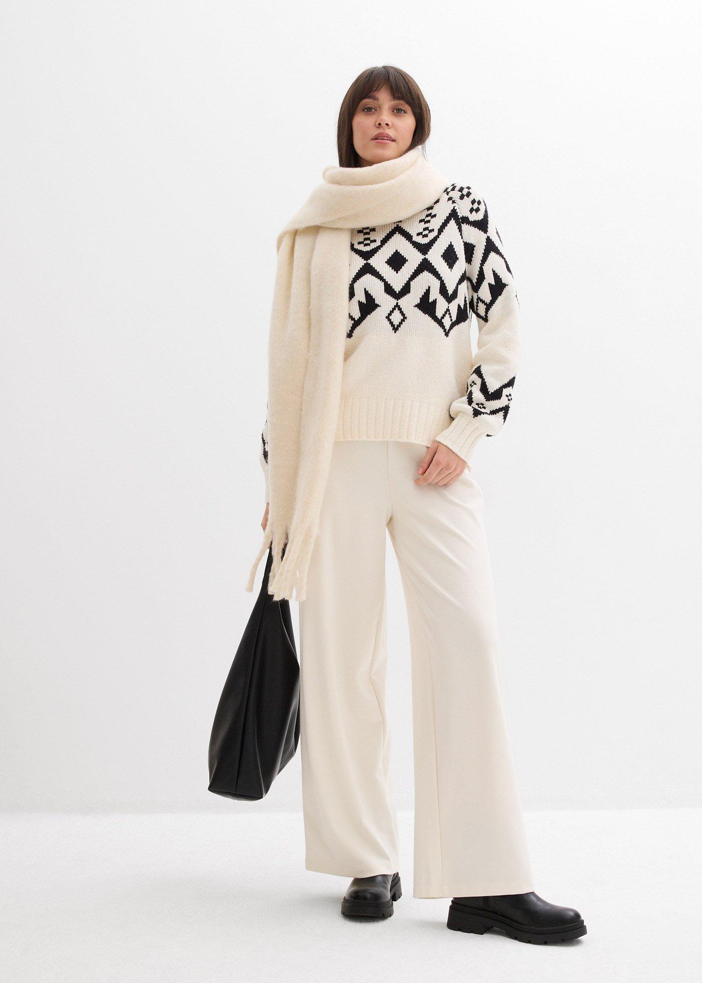 Sweter oversize z norweskim wzorem - Bonprix