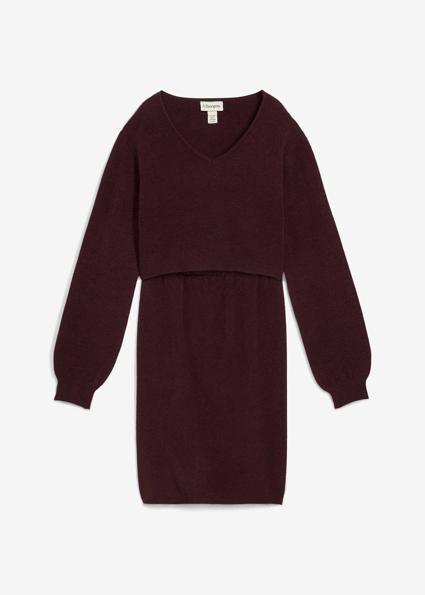 Ensemble 2 pièces en maille de grossesse avec un pull et une jupe