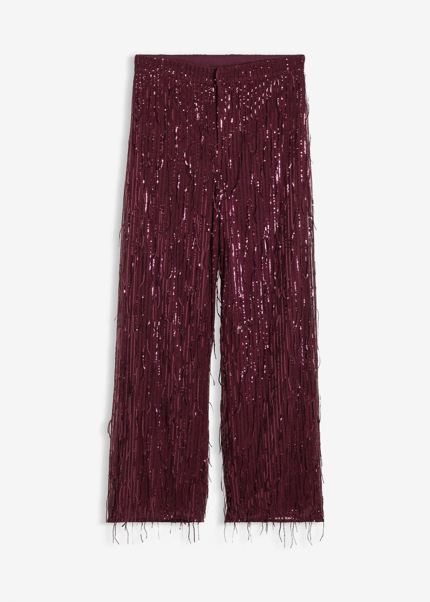 Pantalon à sequins et franges