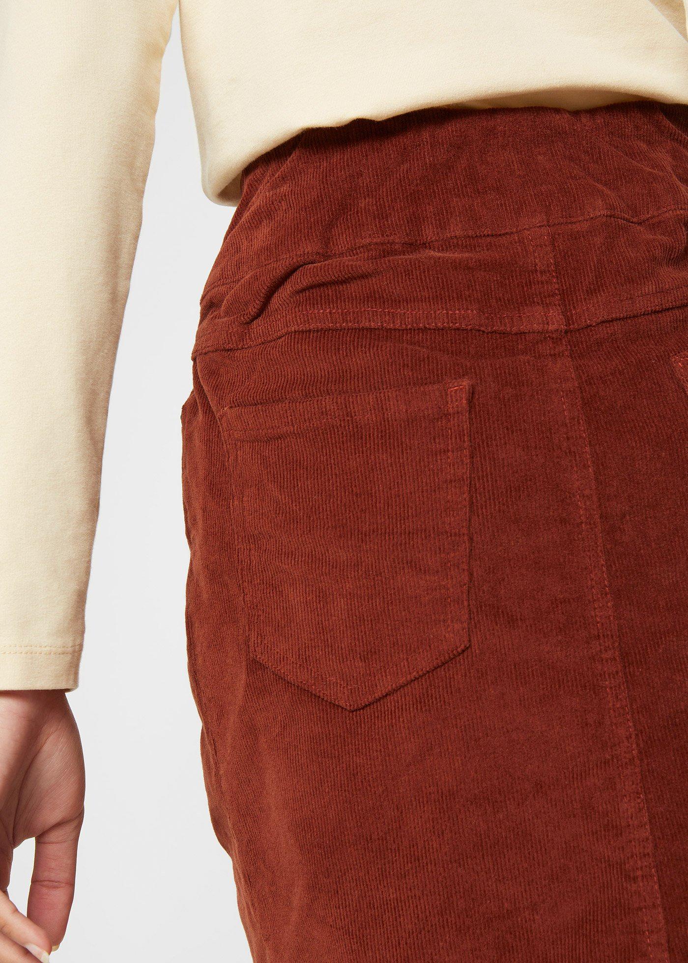 Spódnica sztruksowa z bawełny ze stretchem, z wygodnym paskiem - Bonprix