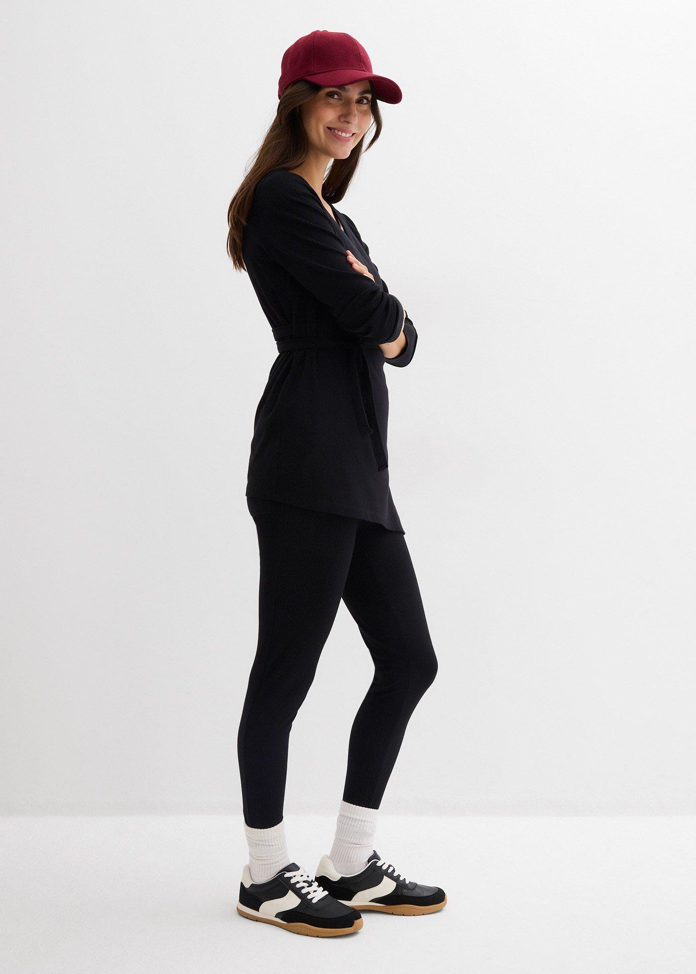 Bluzka ciążowa o kopertowym kroju i wygodne legginsy (komplet 2-cz.) - Bonprix