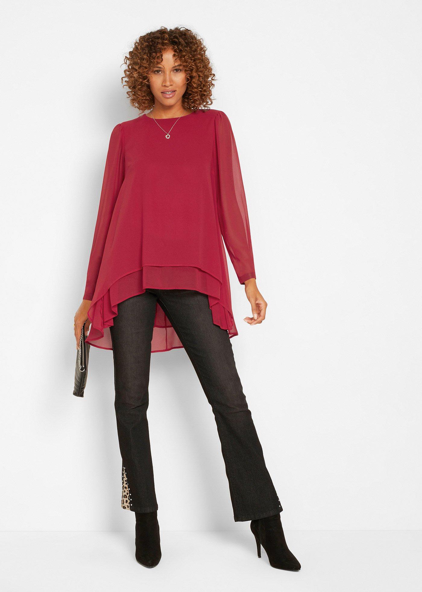 Długa tunika z dłuższym tyłem - Bonprix