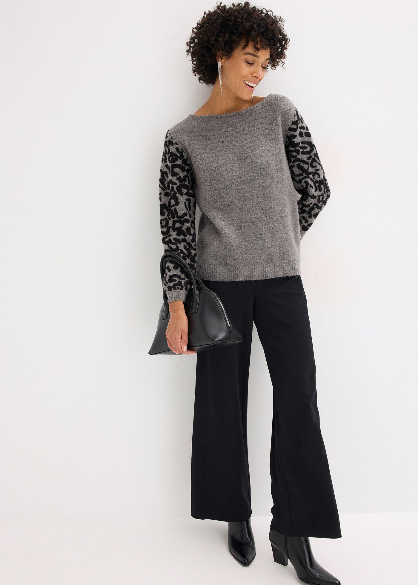 Sweter w cętki leoparda - Bonprix