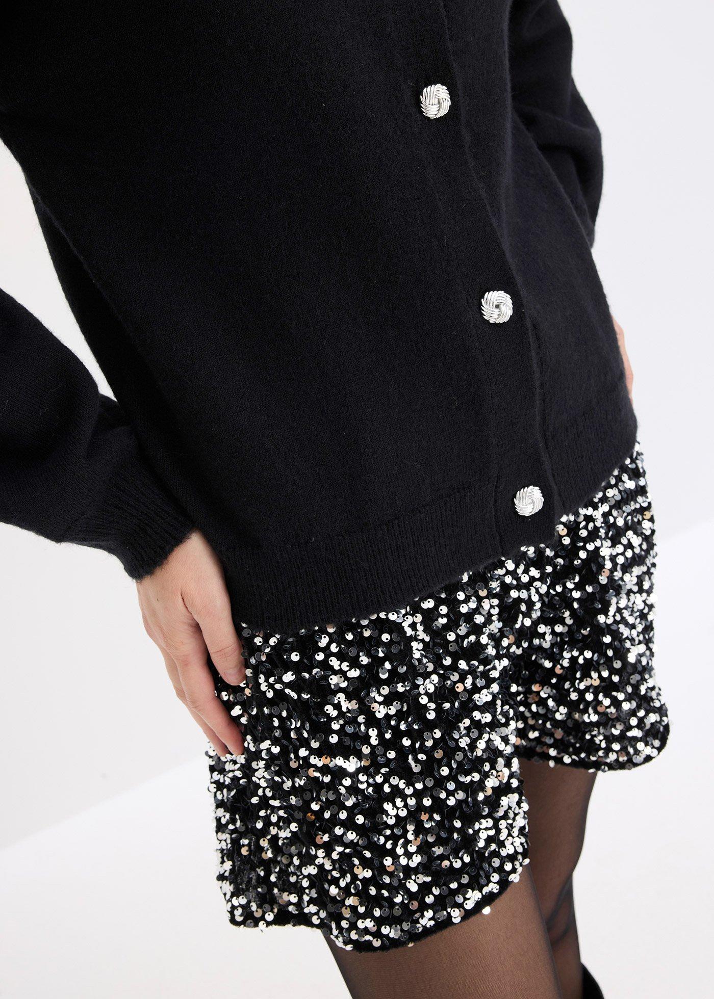 Sweter rozpinany z dekoracyjnymi guzikami - Bonprix