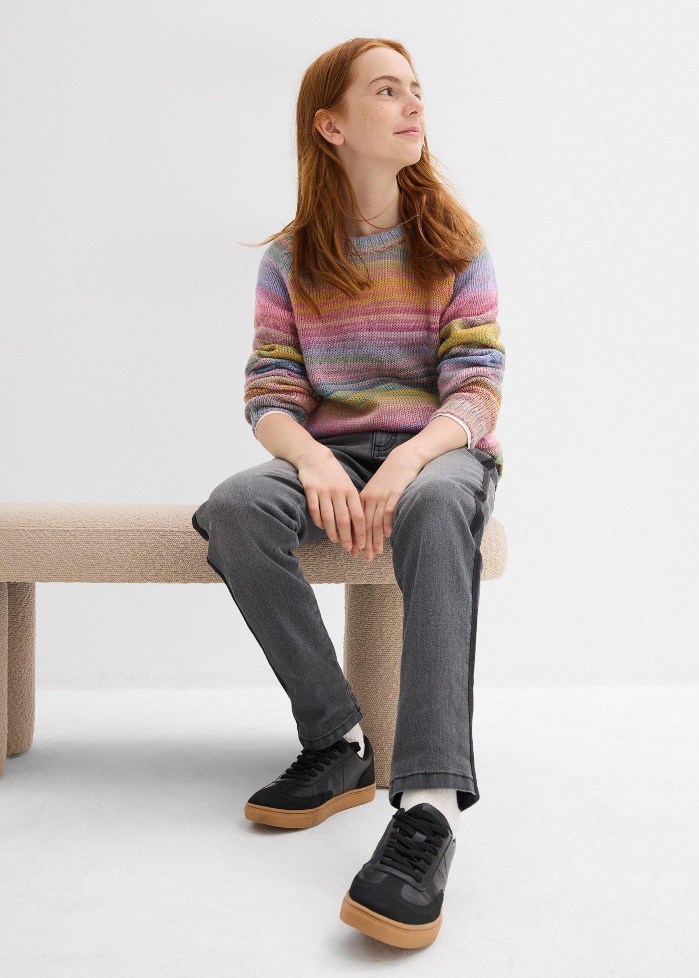 Dżinsy termiczne na podszewce z dżerseju, średni stan - Bonprix