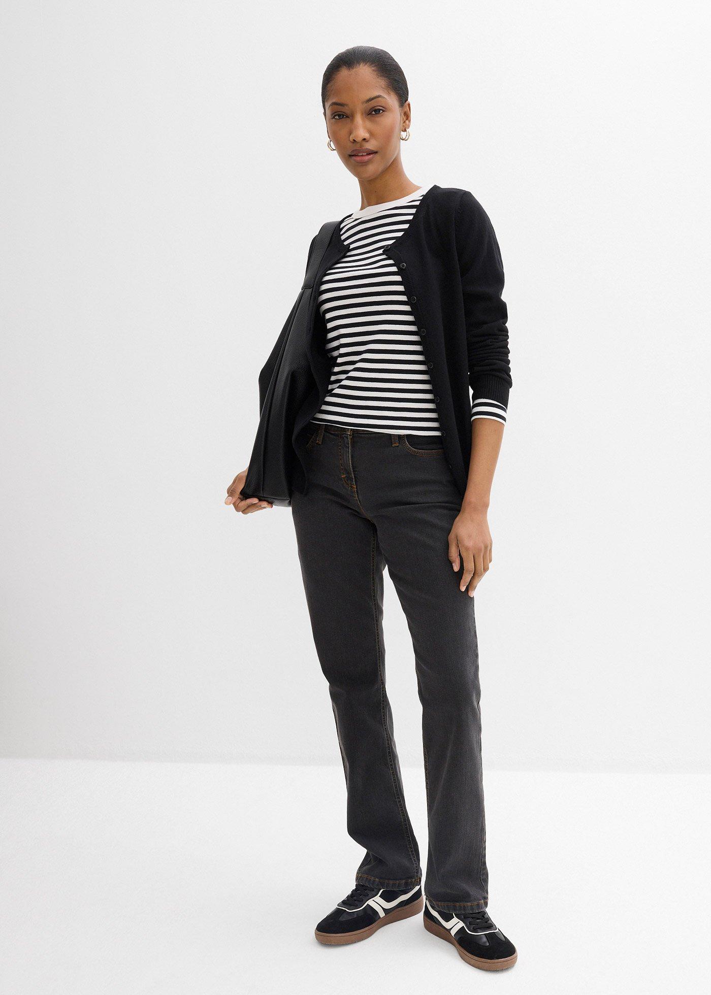 Dżinsy ze stretchem straight, mid waist - Bonprix