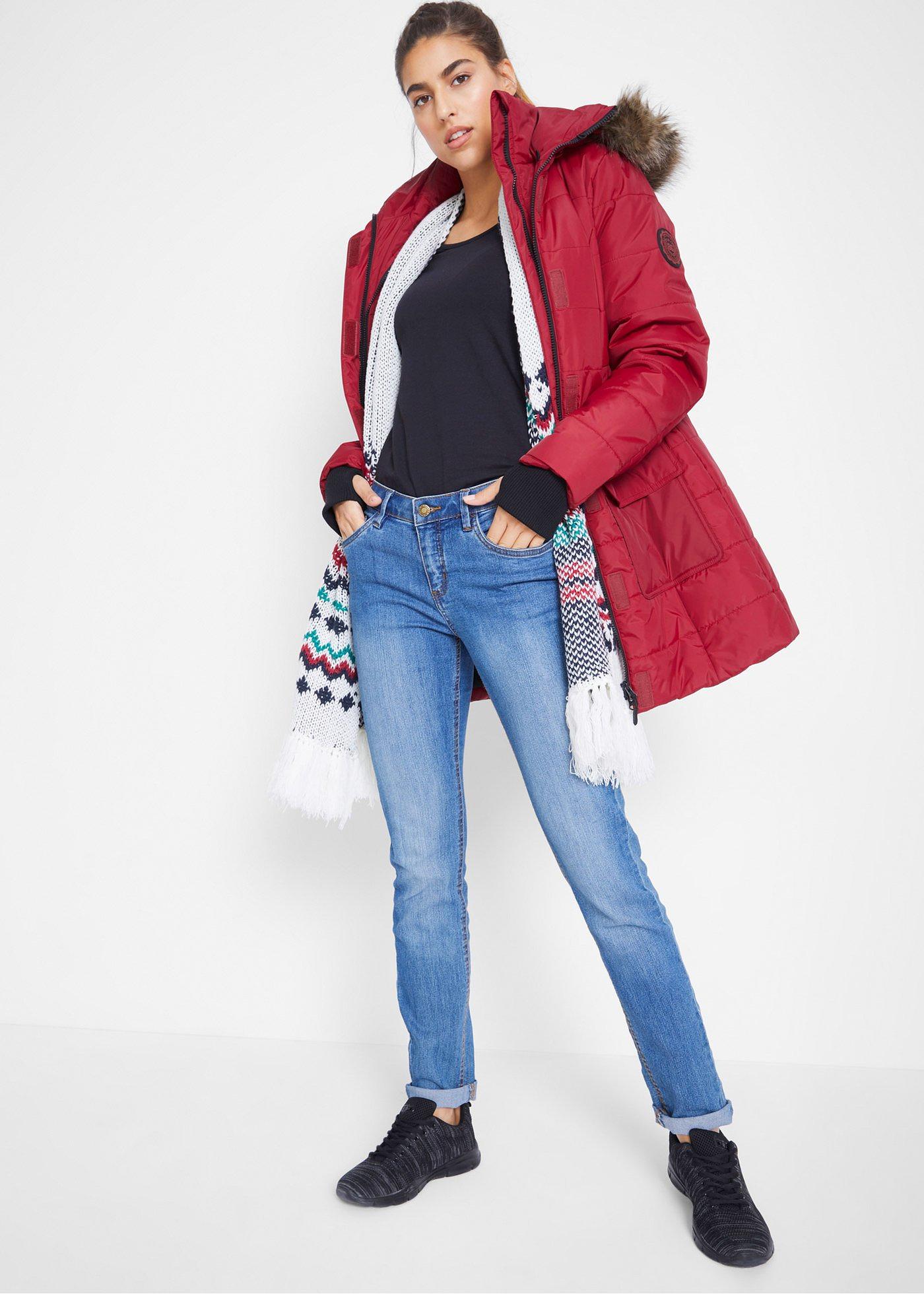 Długa kurtka funkcjonalna 2 w 1, pikowana, hydrofobowa - Bonprix