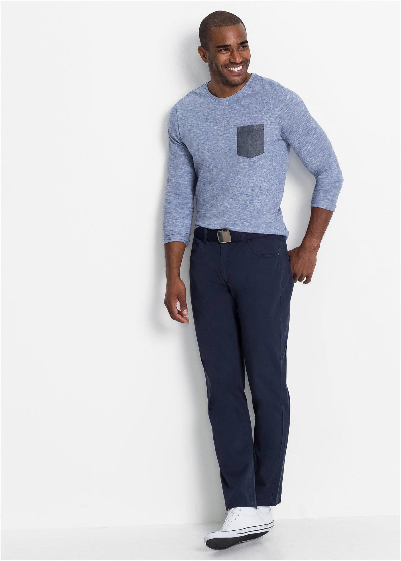 Spodnie regular fit z bawełnianego diagonalu, straight - Bonprix