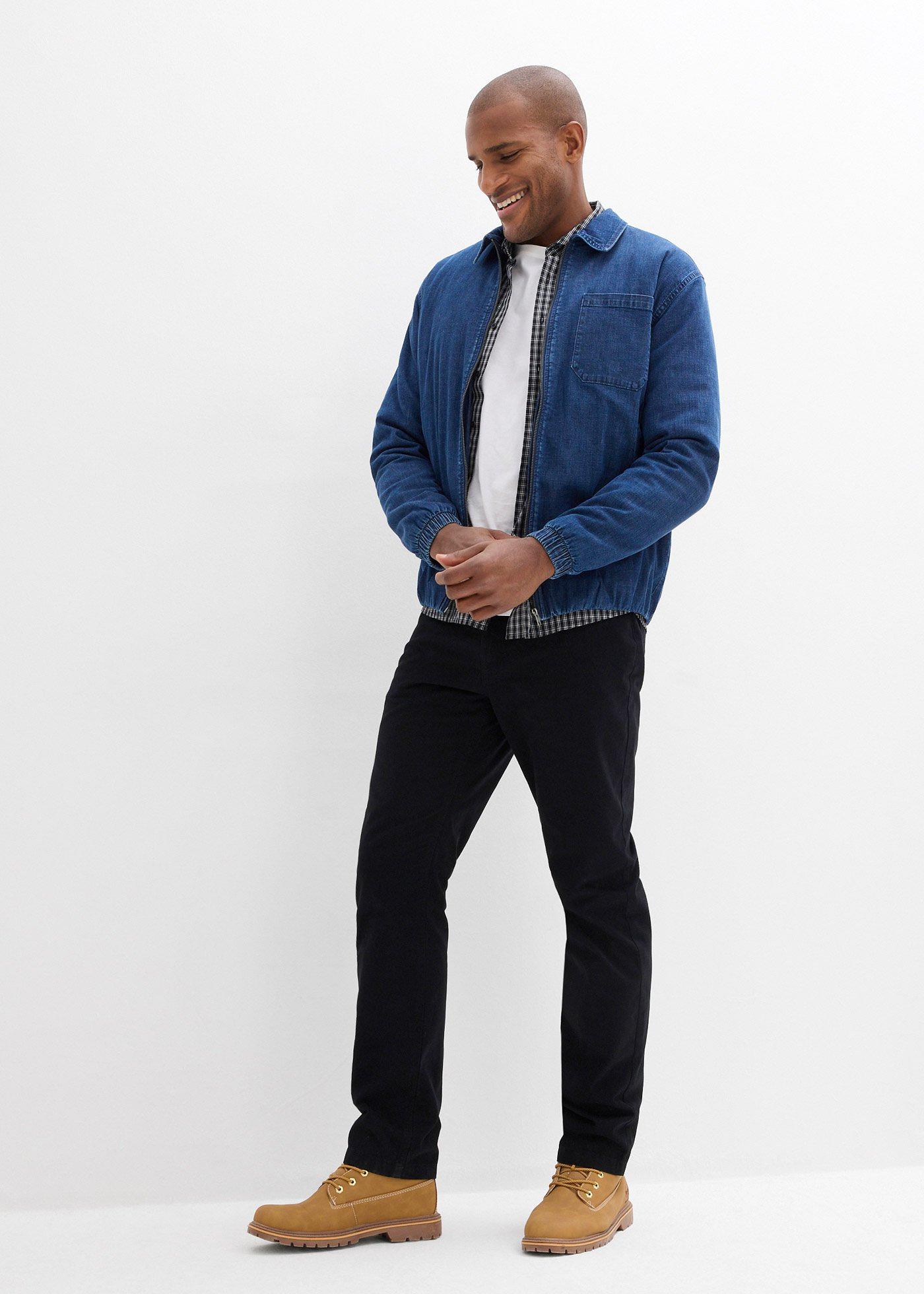 Spodnie regular fit z bawełnianego diagonalu, straight - Bonprix