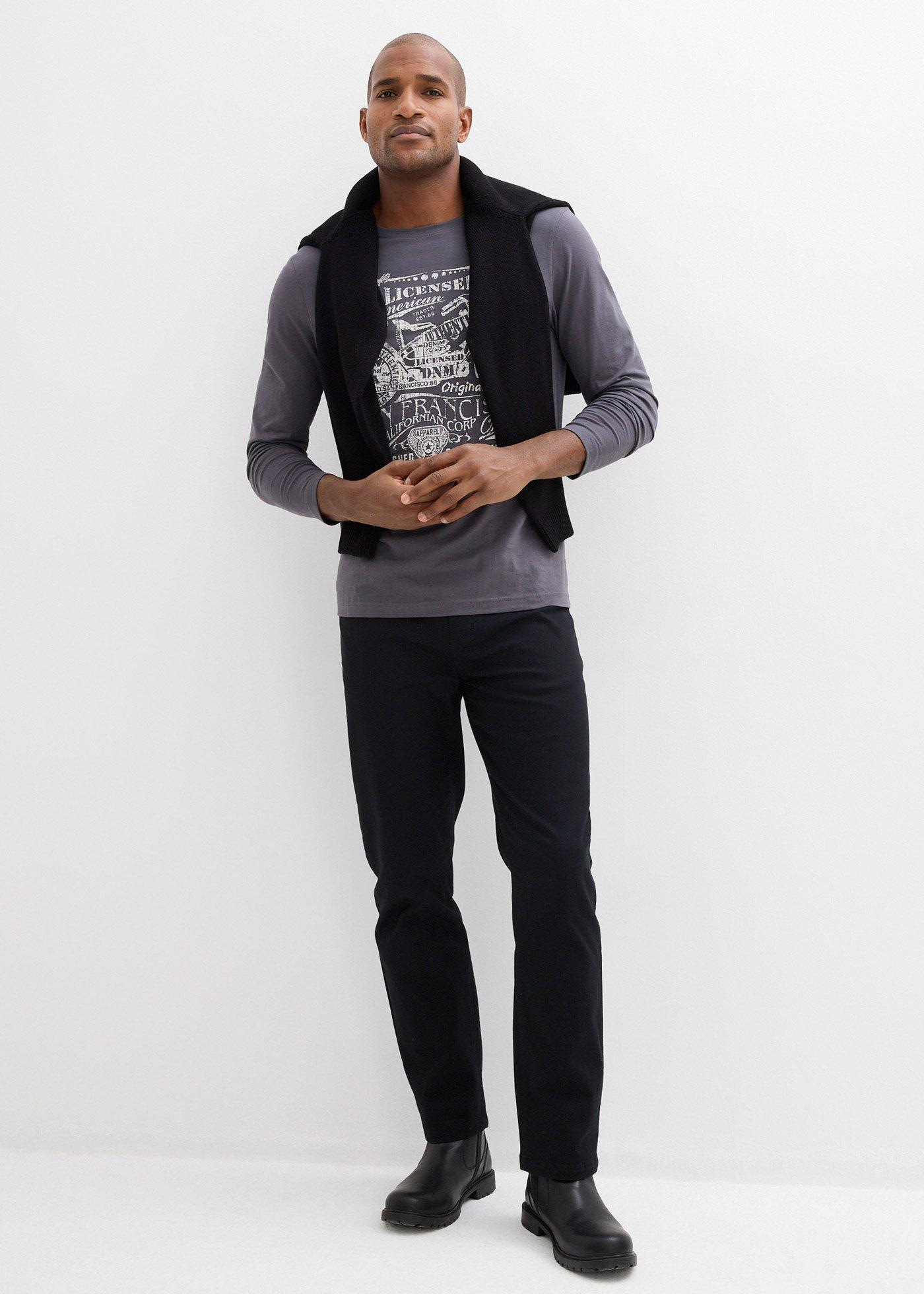 Spodnie ze stretchem, classic fit, prosta nogawka - Bonprix