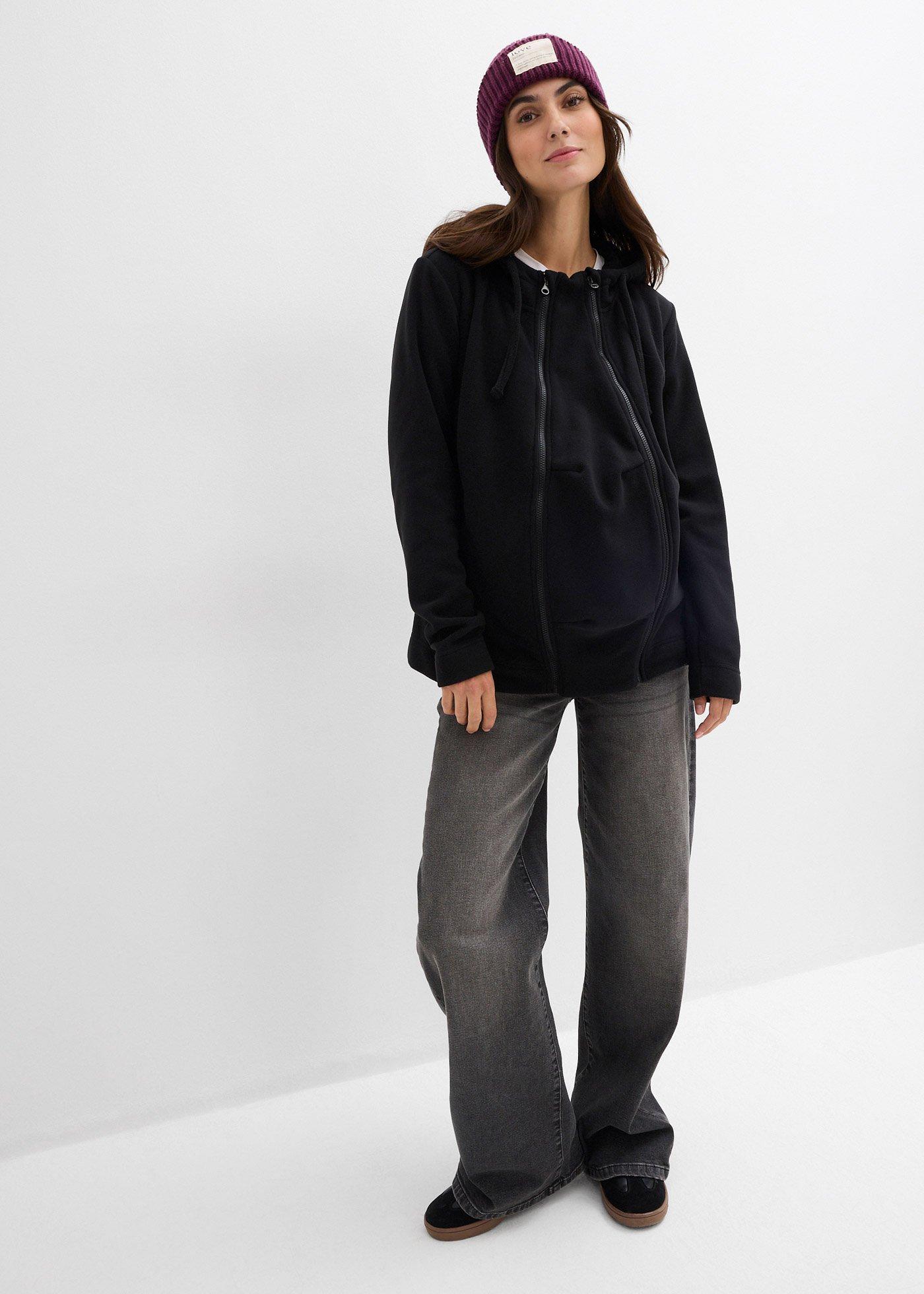 Bluza rozpinana z polaru 4 w 1 ze wstawkami do noszenia dziecka z przodu i z tyłu - Bonprix