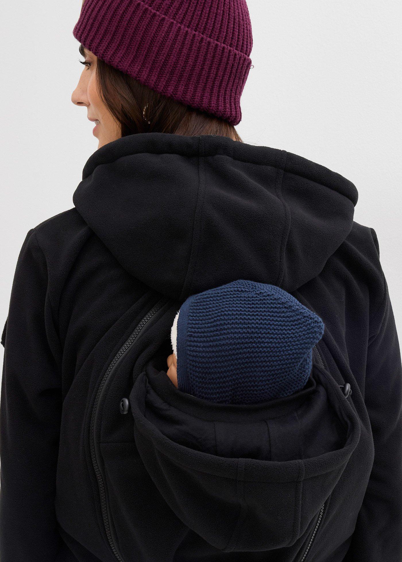 Bluza rozpinana z polaru 4 w 1 ze wstawkami do noszenia dziecka z przodu i z tyłu - Bonprix