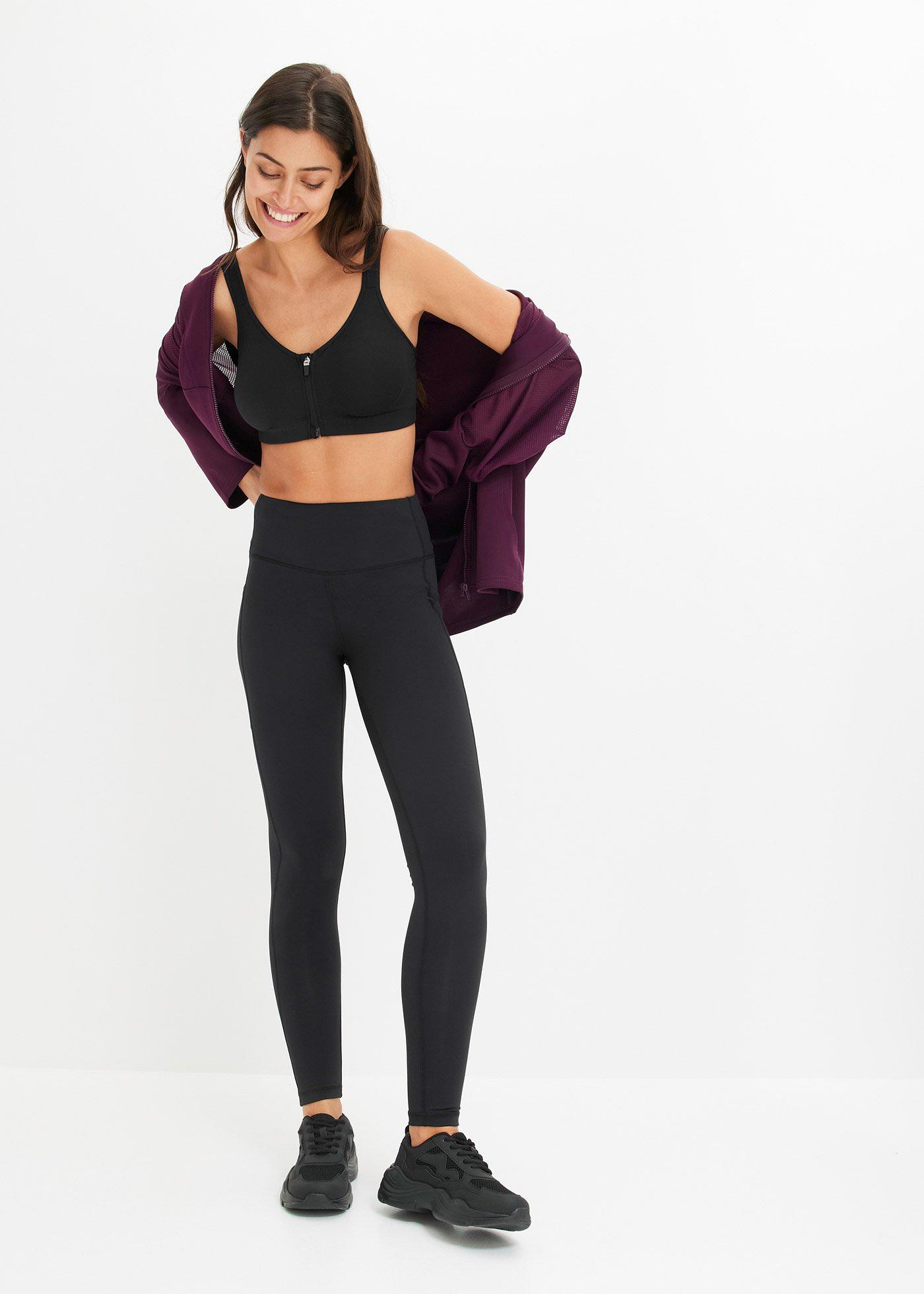 Wygodne legginsy sportowe z kieszonką na telefon, szybkoschnące - Bonprix