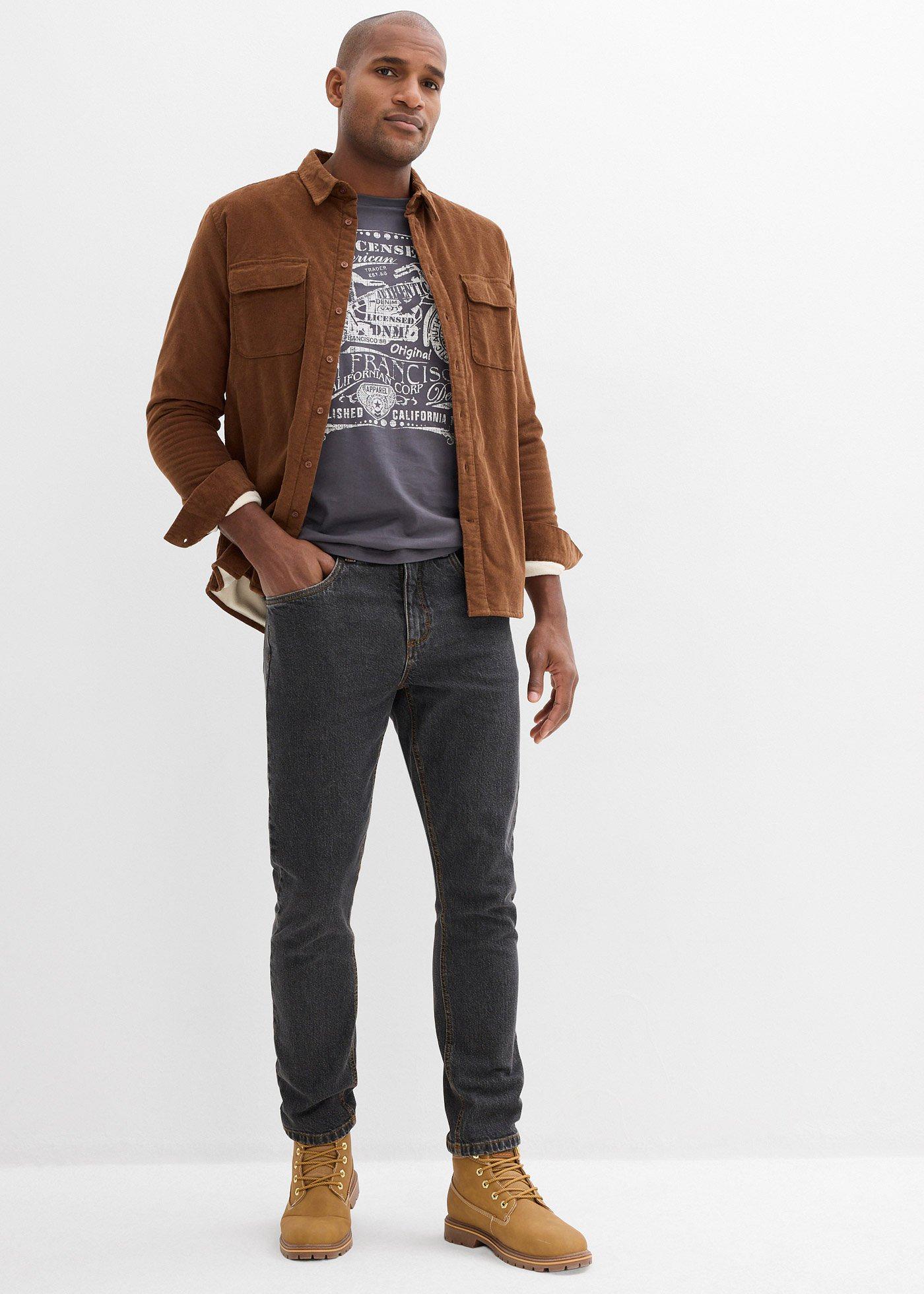 Dżinsy z elastycznymi wstawkami w talii, classic fit, prosta nogawka - Bonprix