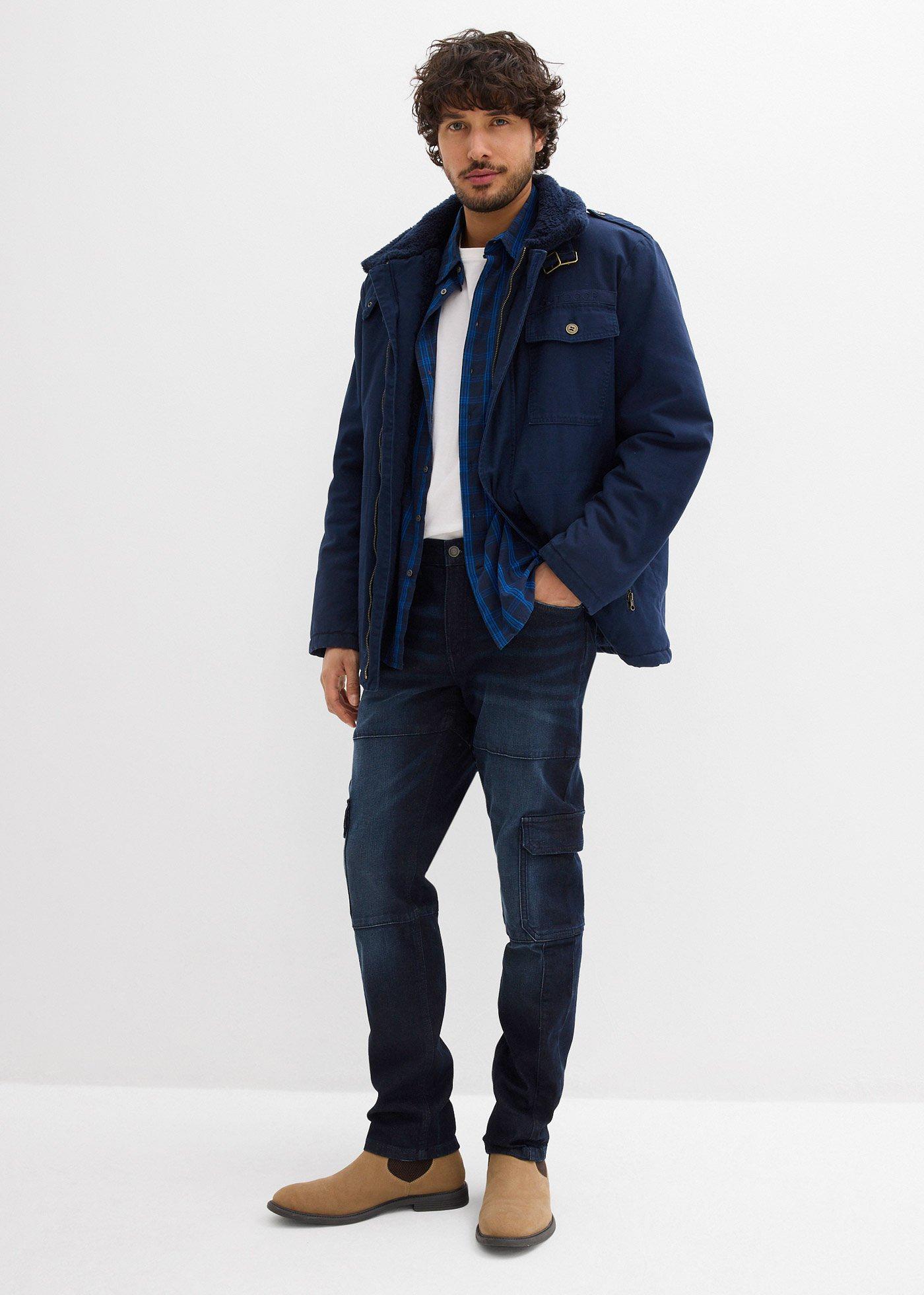 Dżinsy bojówki ze stretchem Slim Fit Straight - Bonprix