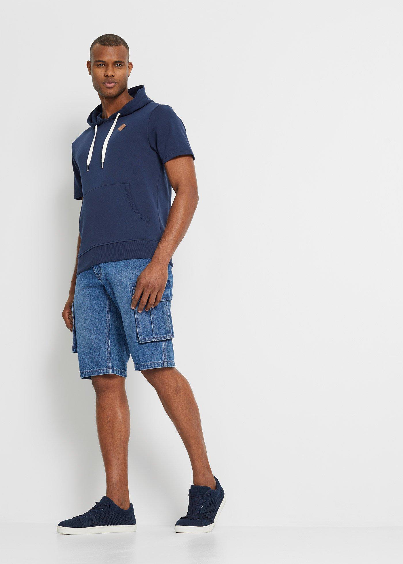 Bluza z kapturem, krótki rękaw - Bonprix