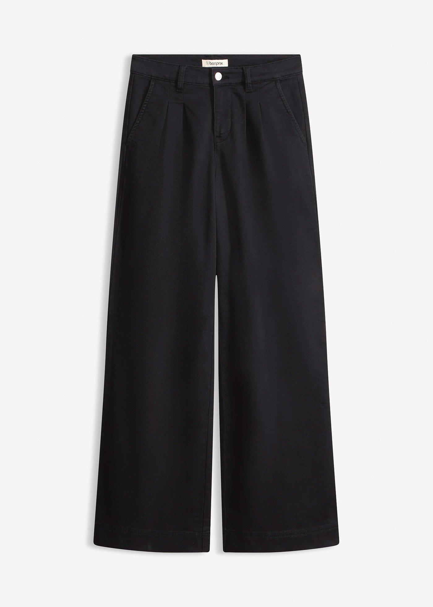 Pantalon large à pinces avec taille élastiquée