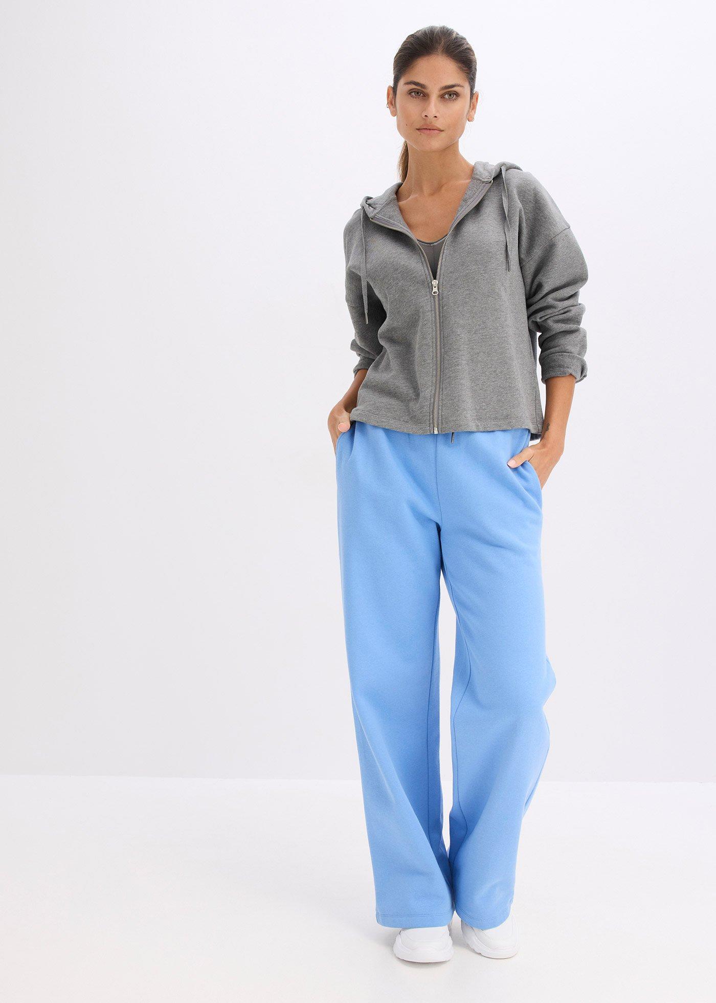 Spodnie joggingowe z wysokim stanem z czystej bawełny organicznej - Bonprix