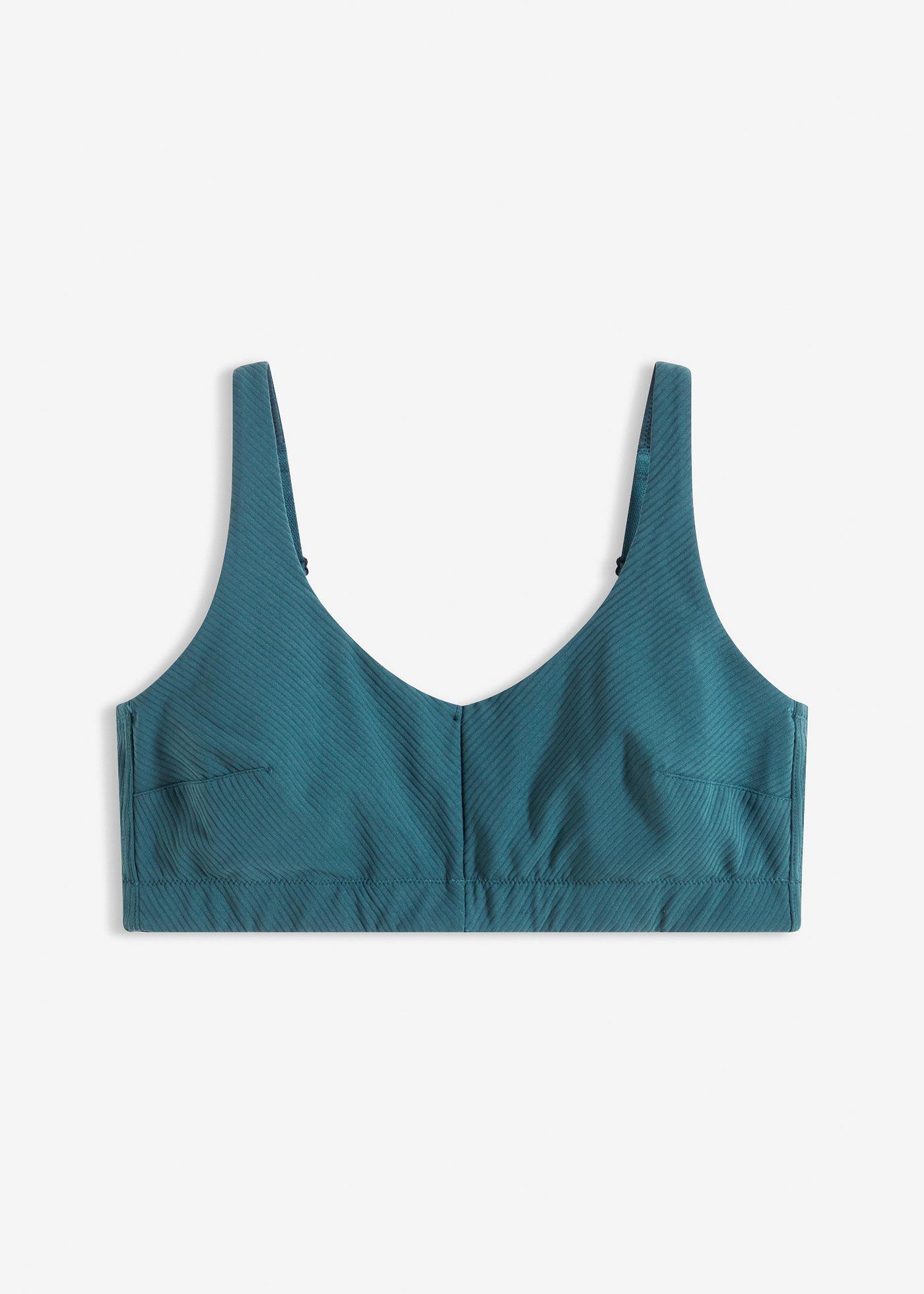 Soutien-gorge de sport en matière côtelée, maintien léger