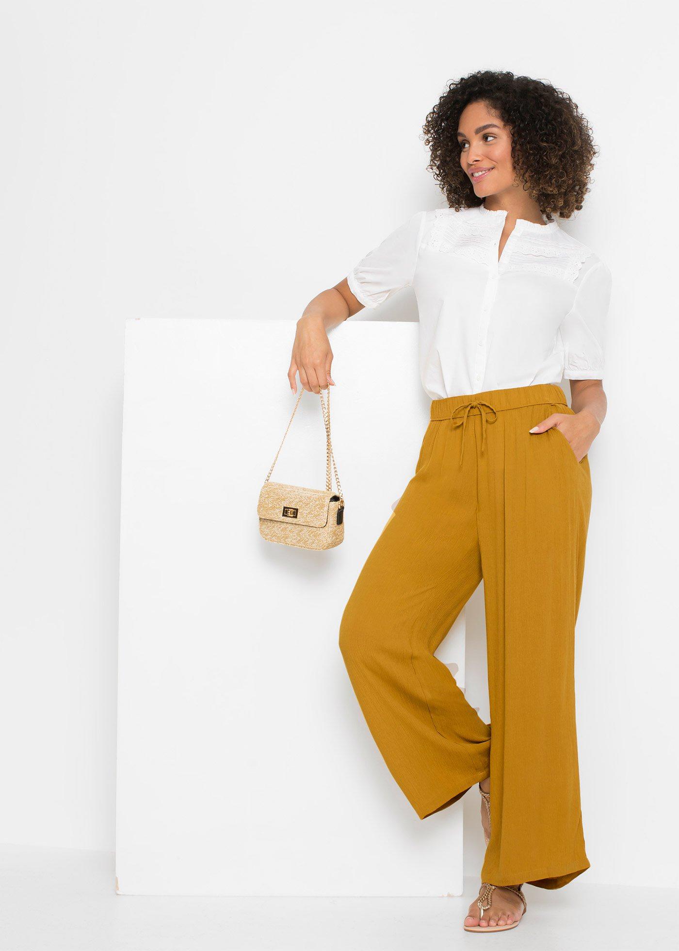 Spodnie Marlena z lejącej wiskozy - Bonprix