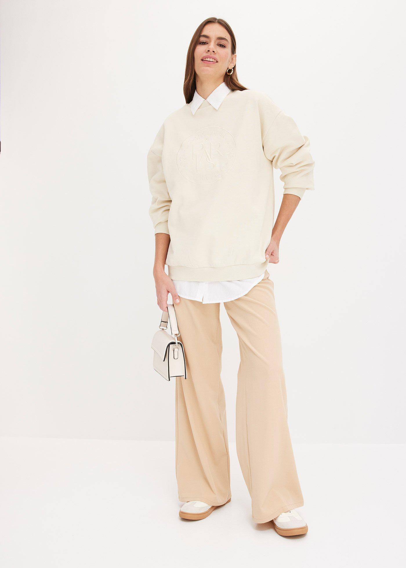 Koszula oversize z bawełny, rękawy 3/4 - Bonprix