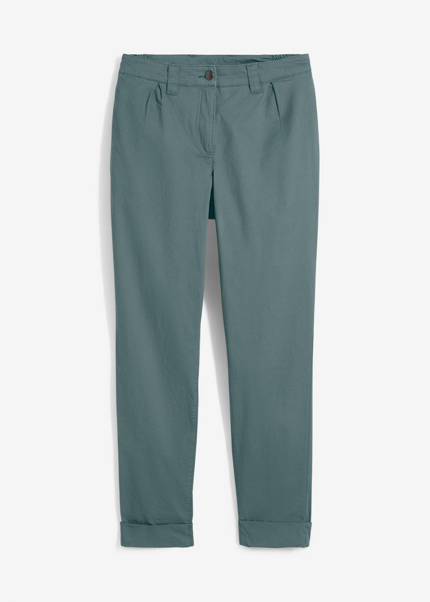Pantalon chino en coton extensible, longueur cheville
