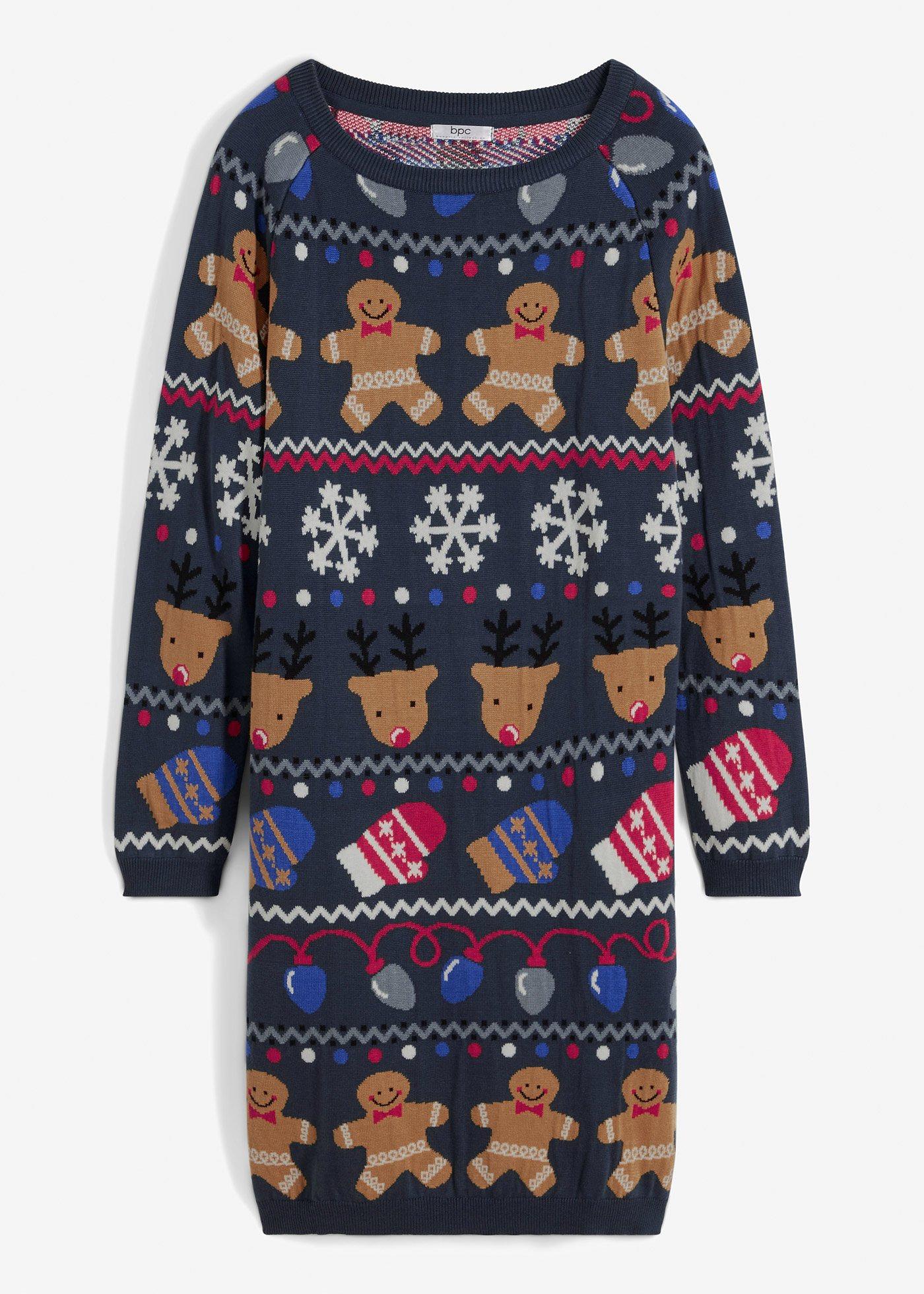 Rochie tricotată, motiv Crăciun