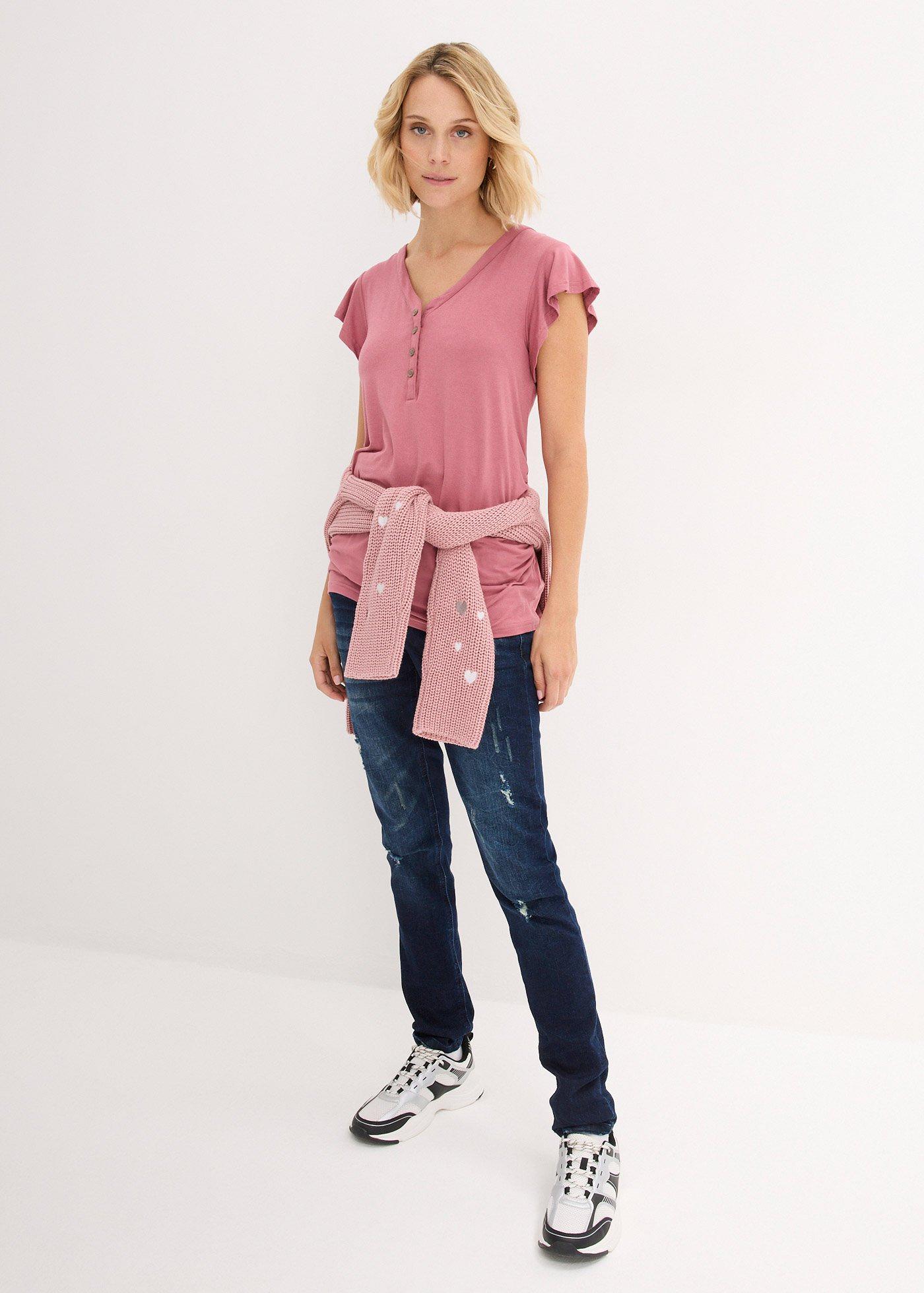 Shirt  ciążowy i do karmienia piersią, ze zrównoważonej wiskozy - Bonprix