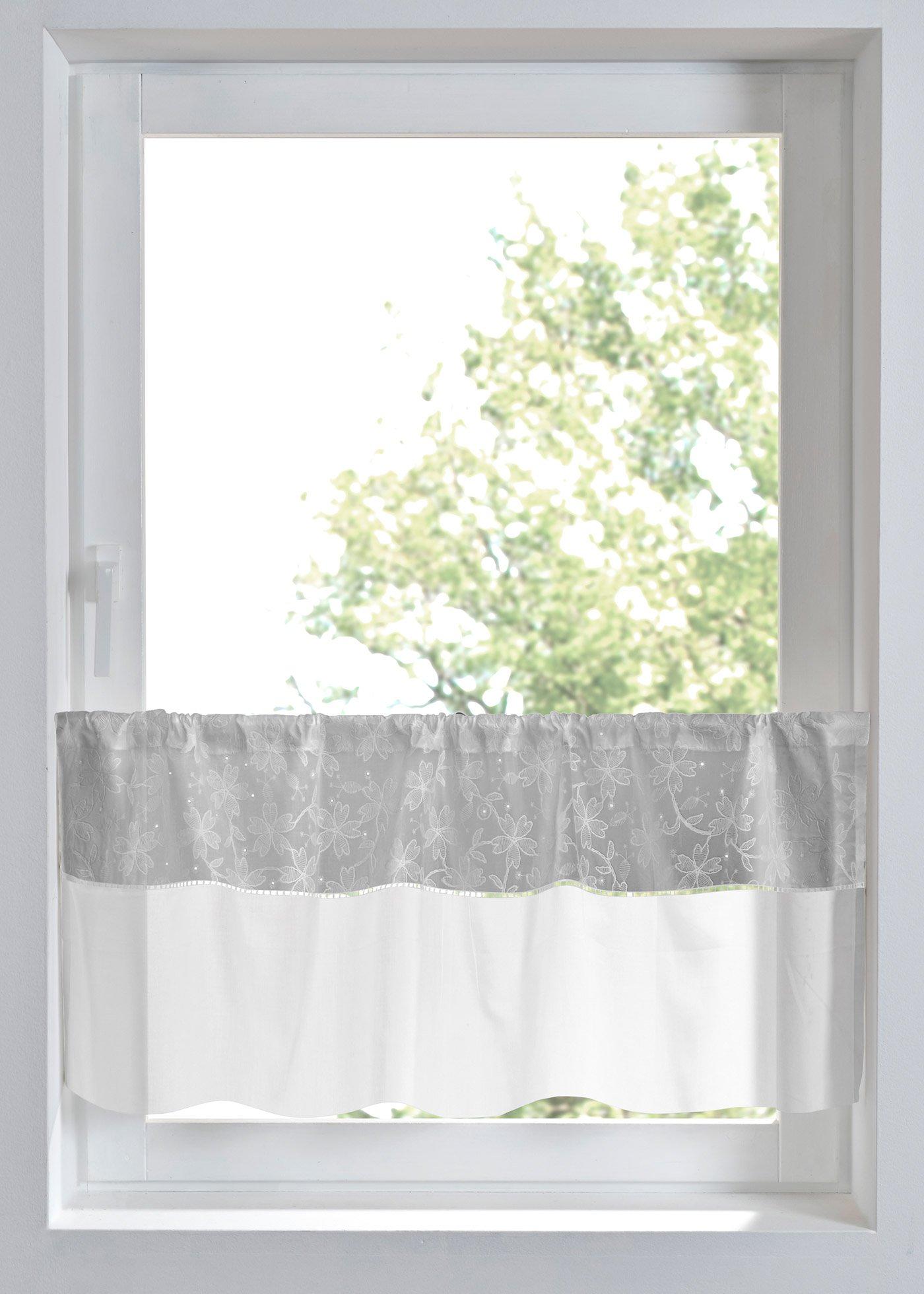 Brise-bise en coton avec broderies