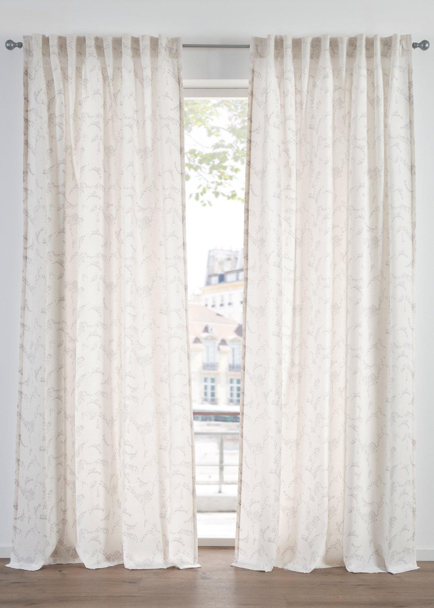 Lot de 2 voilages semi-transparents, aussi en extra long