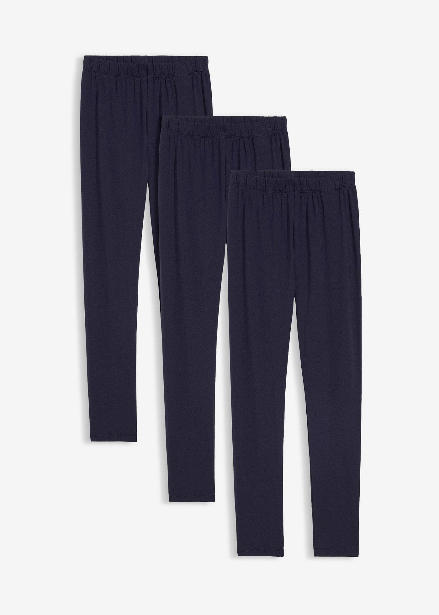 Legginsy z elastycznej bawełny organicznej (3 pary) - Bonprix