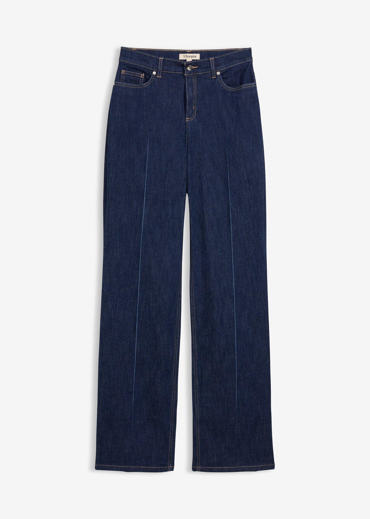 Jean droit loose taille mi-haute, long