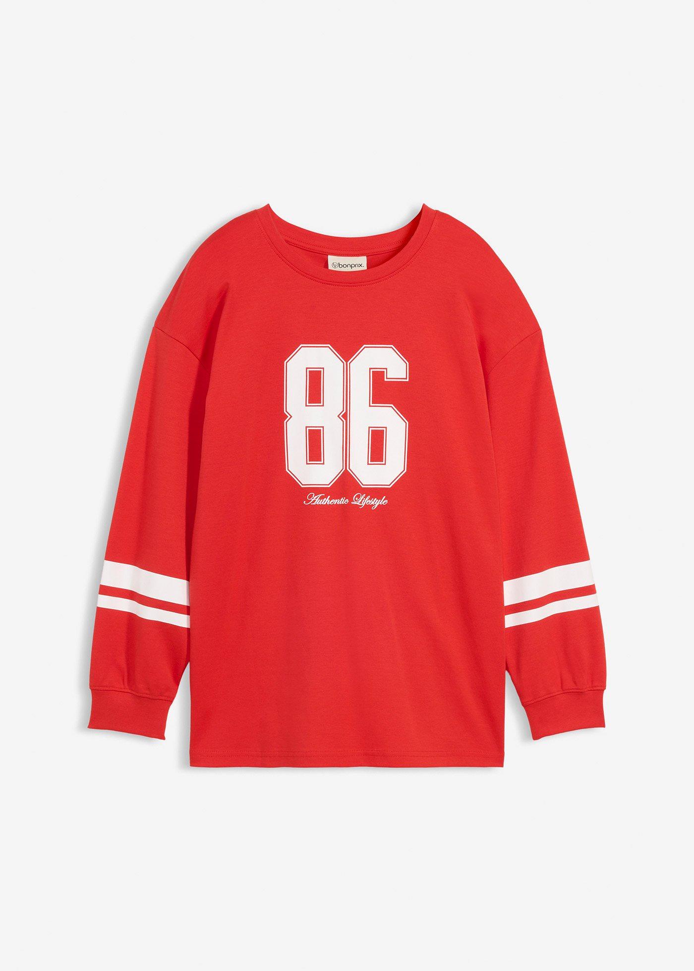 Bluzka z długim rękawem oversize z czystej bawełny organicznej - Bonprix