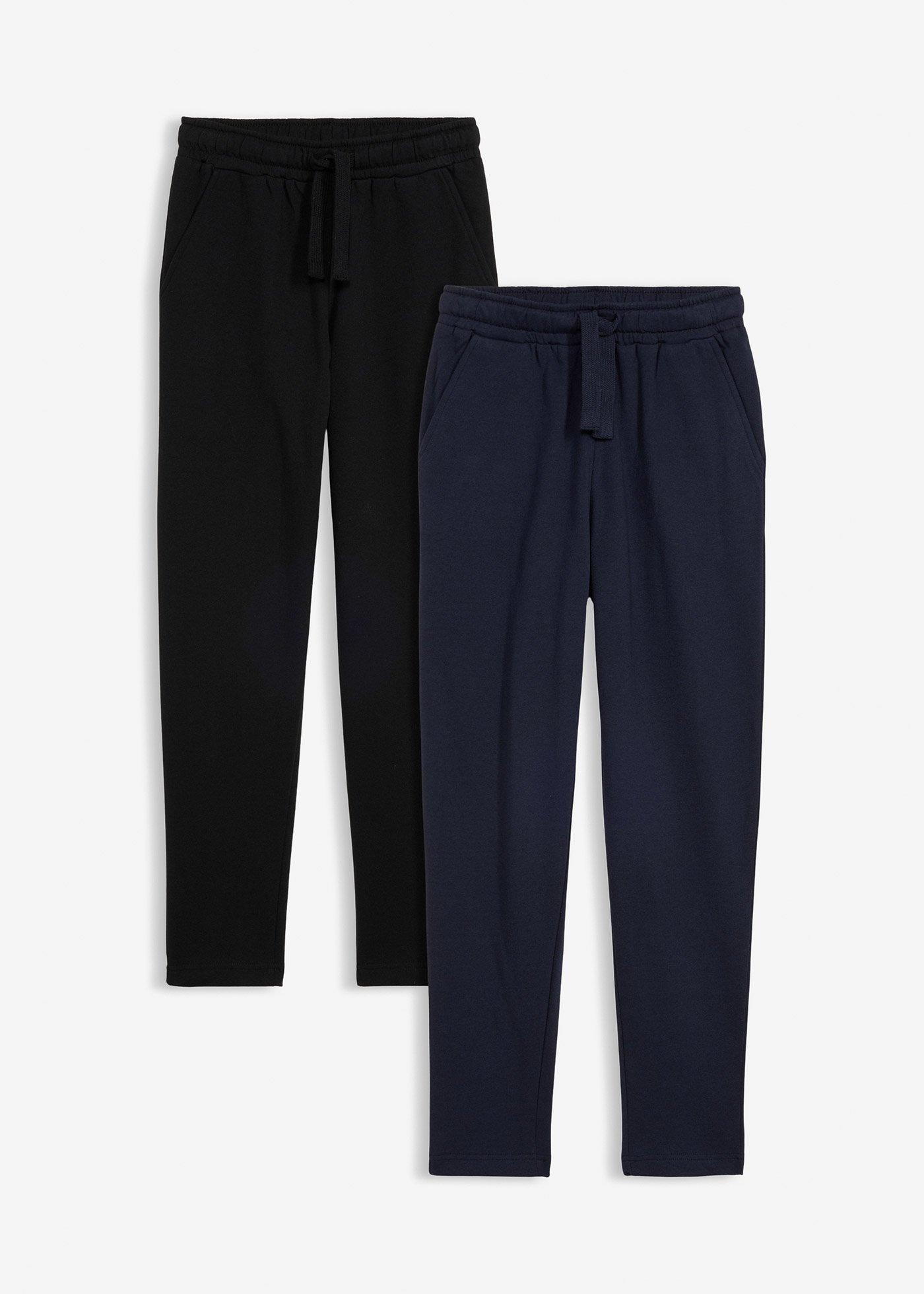 Spodnie do biegania z mieszanki bawełny (2 pary) - Bonprix