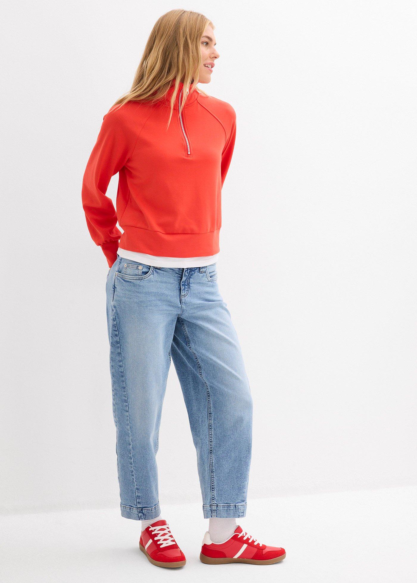 Bluza ze stójką, z miękkiego materiału scuba - Bonprix