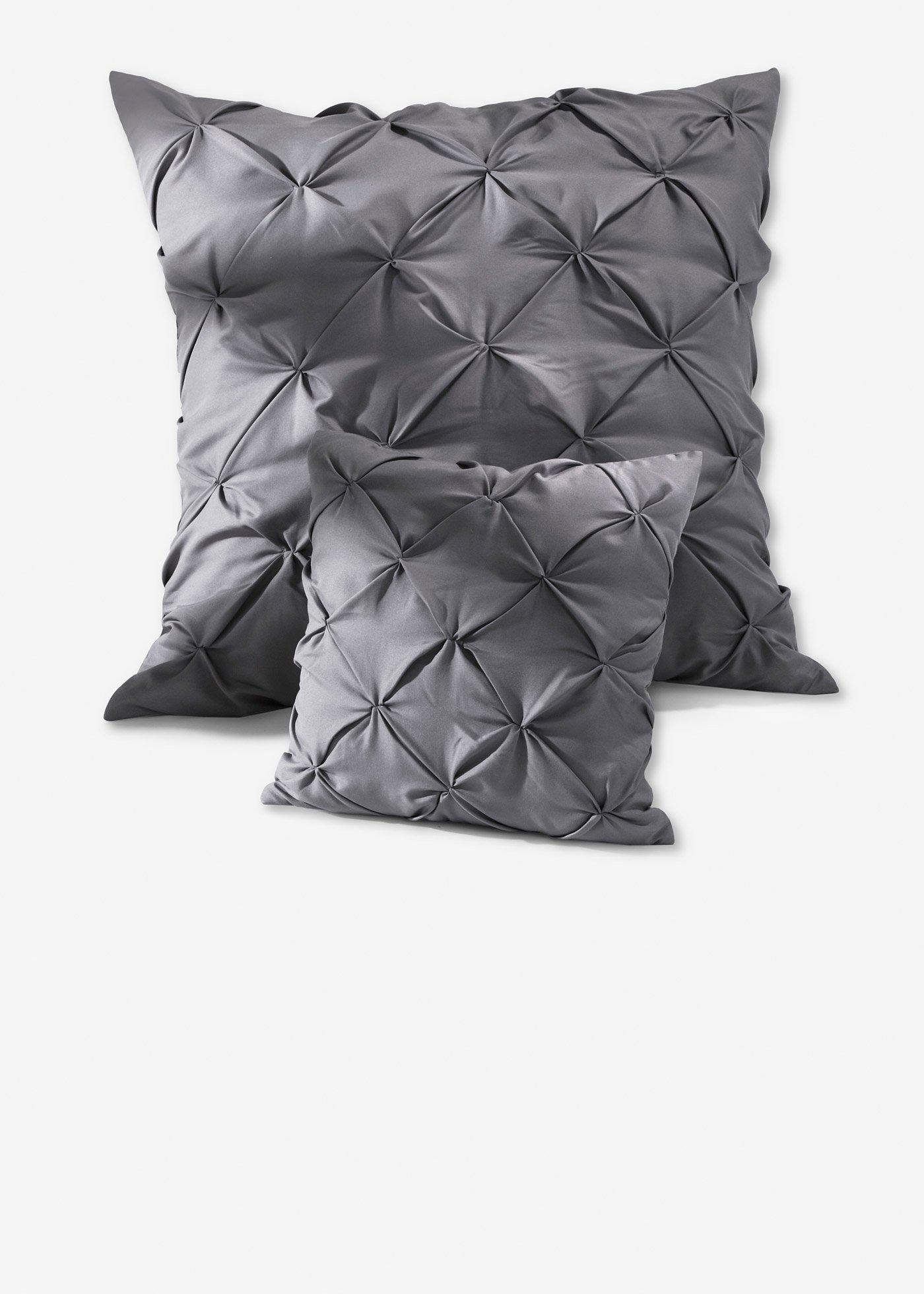 Lot de 2 housses de coussin avec motif froncé