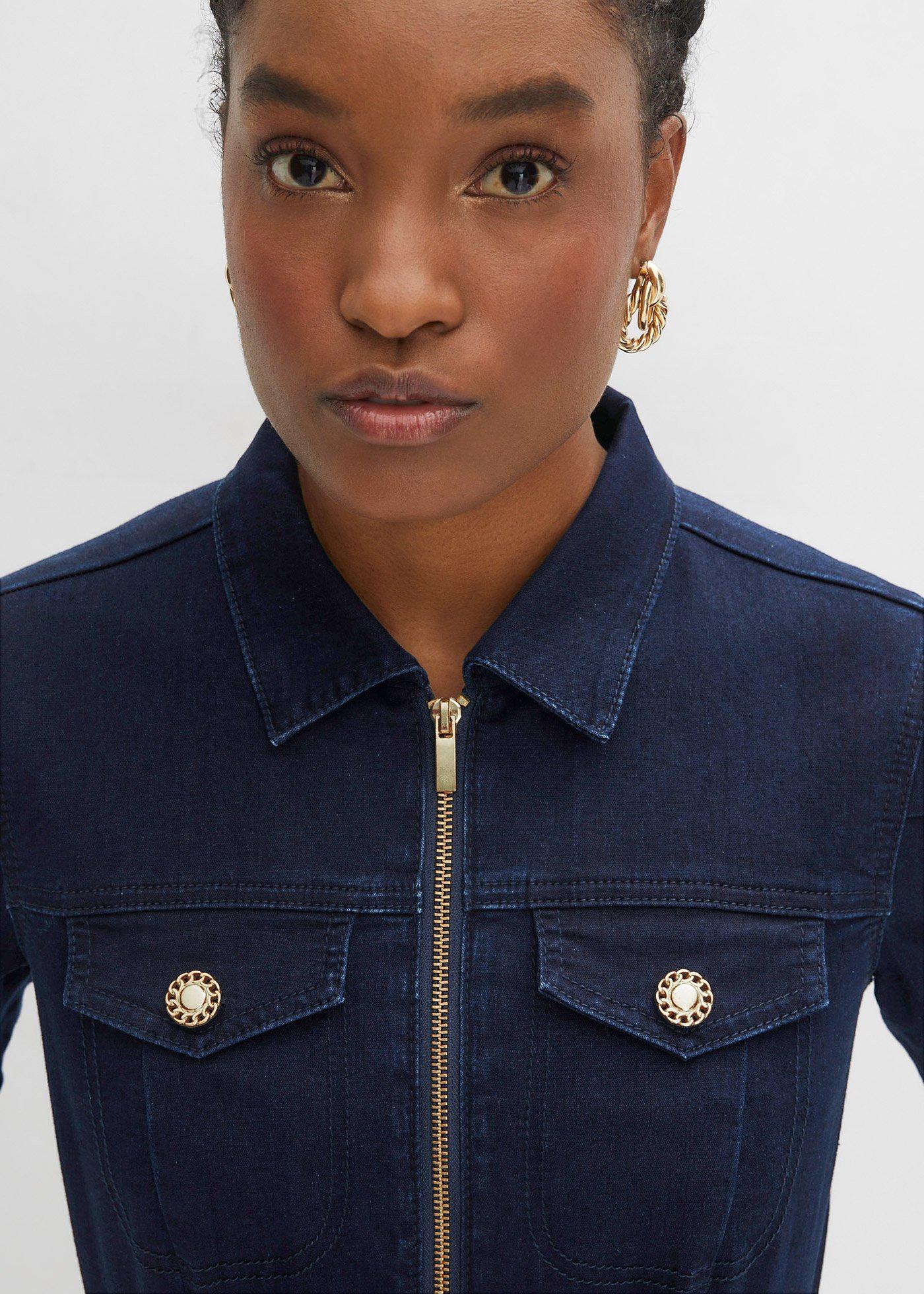 Sukienka dżinsowa z zamkiem - Bonprix