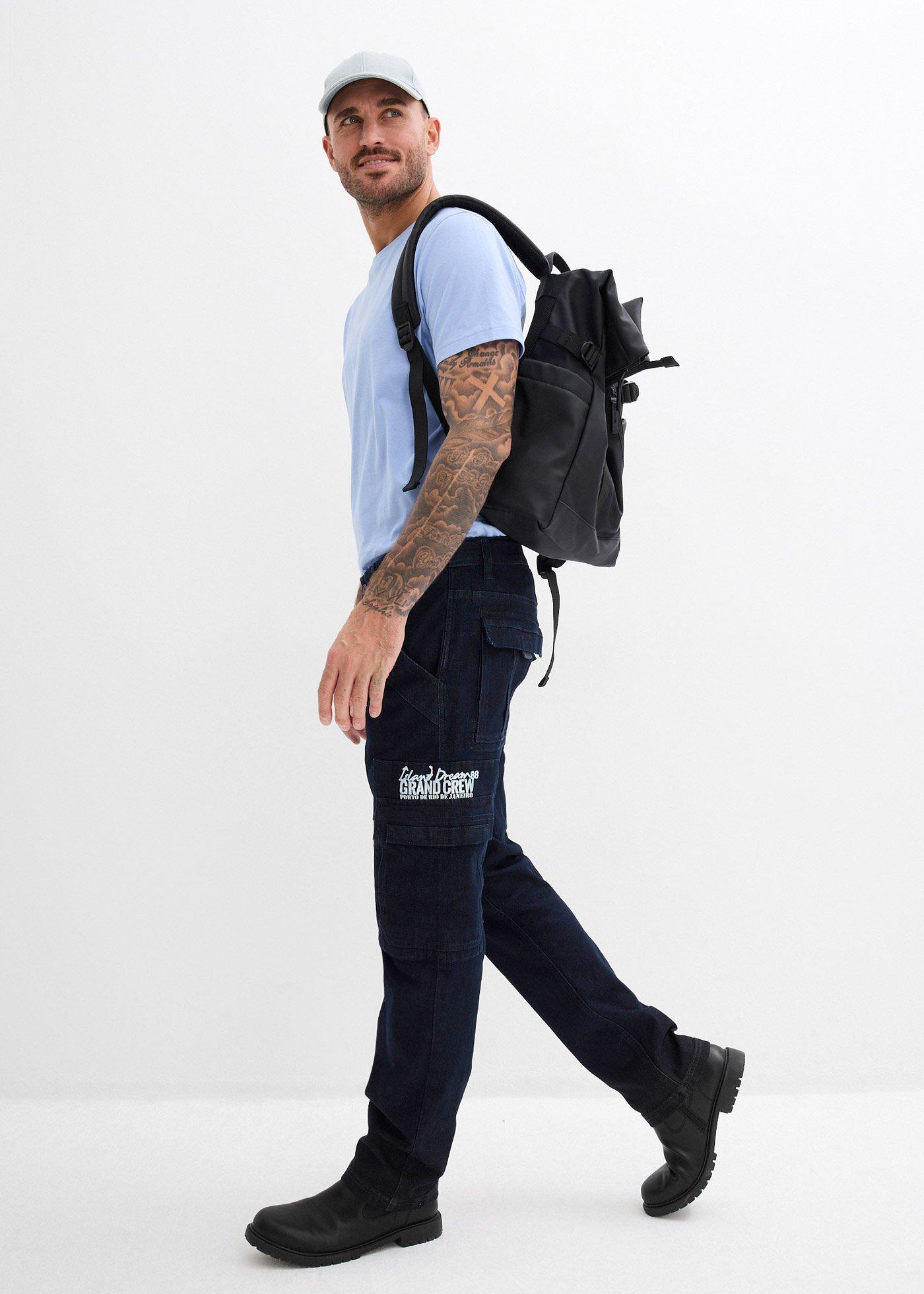 Dżinsy ze stretchem, relaxed fit, z wygodnym pasem, straight - Bonprix