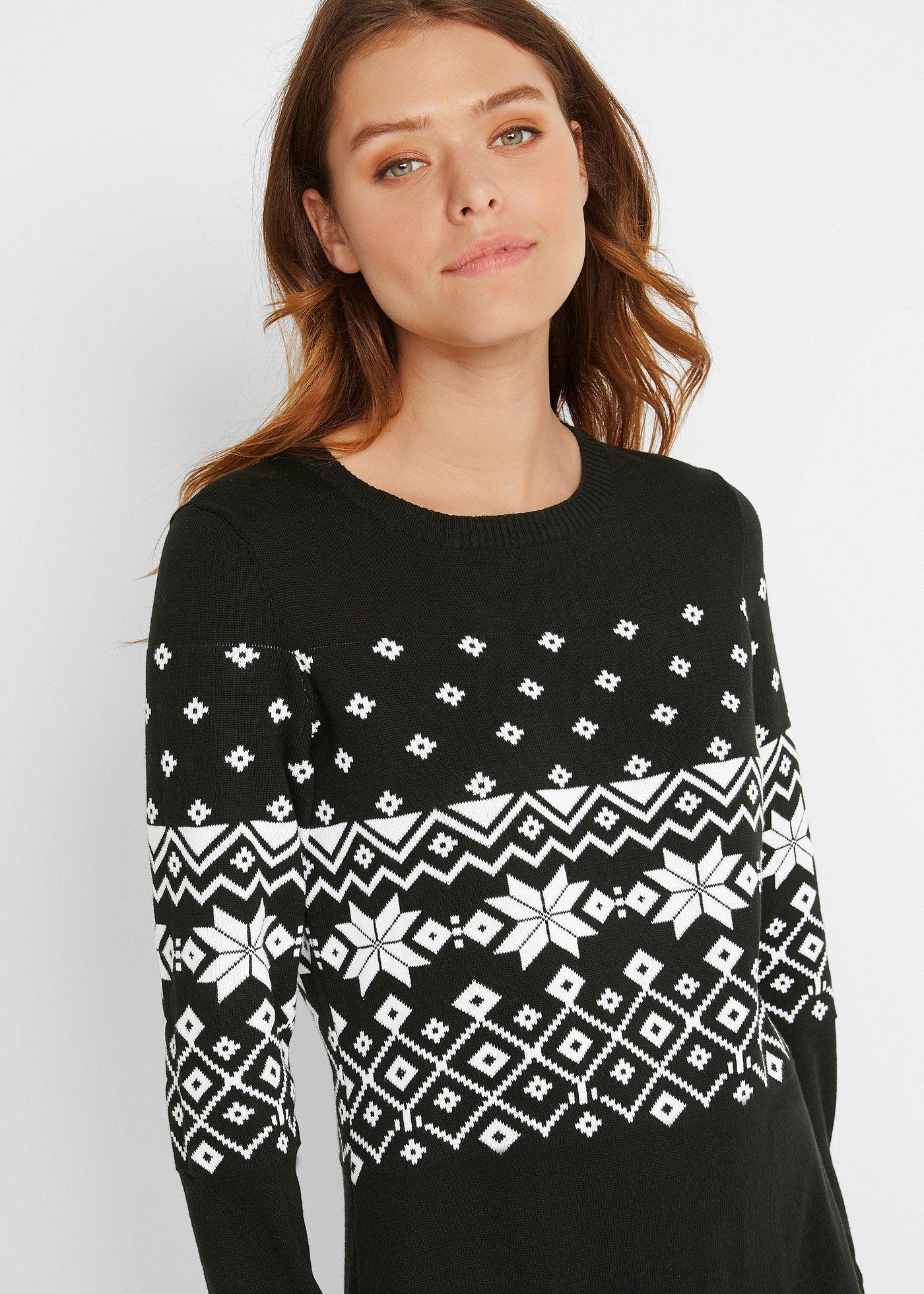 Sukienka dzianinowa w norweski wzór - Bonprix