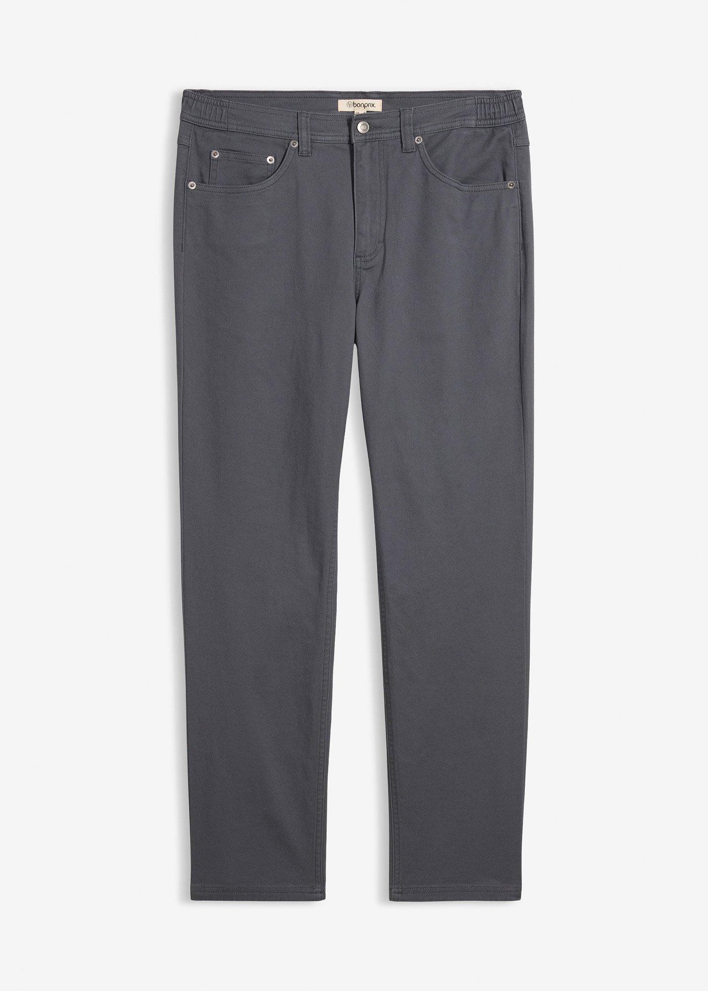 Pantalon extensible classique à taille élastiquée, droit