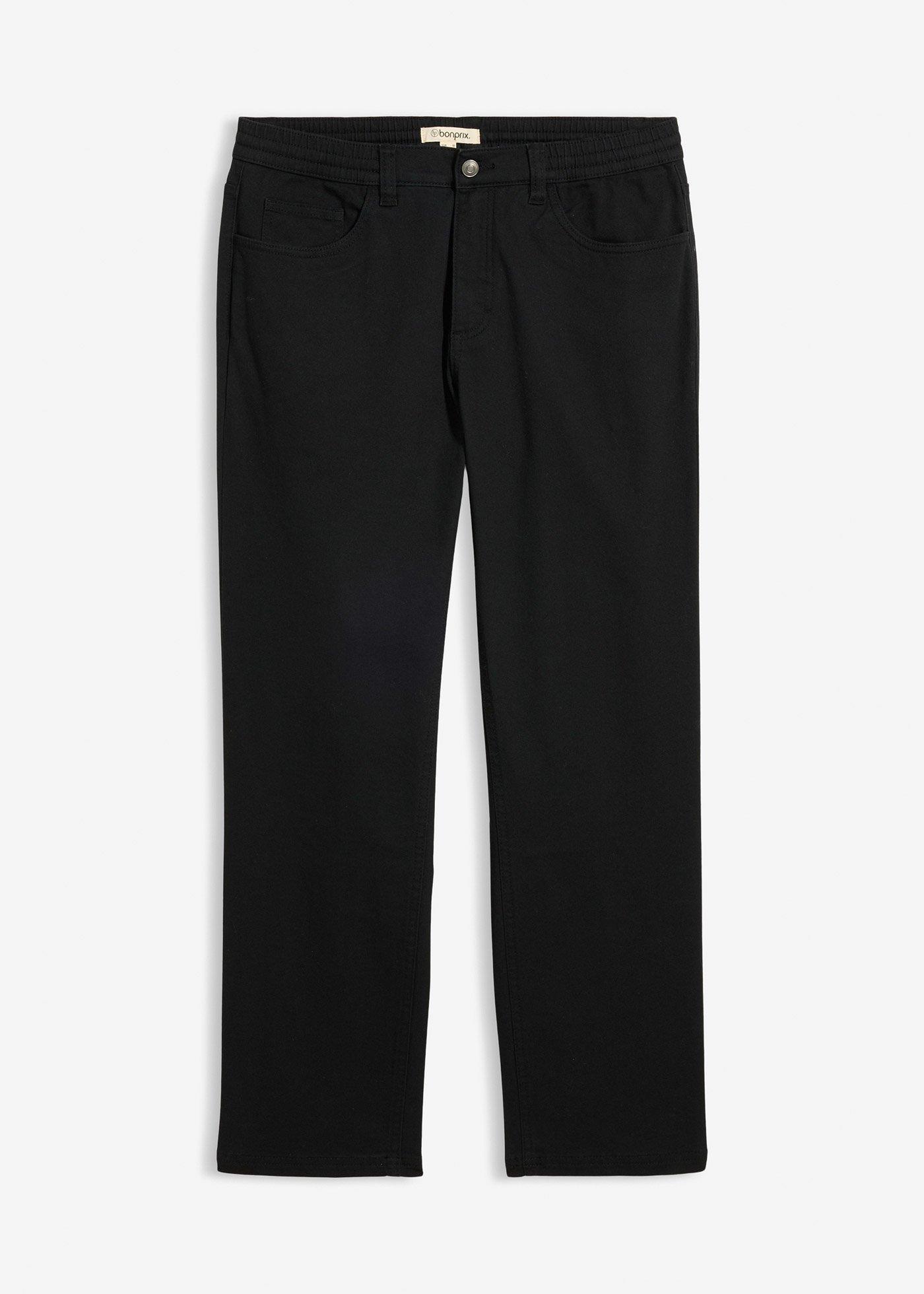 Pantalon extensible loose à taille élastiquée, droit