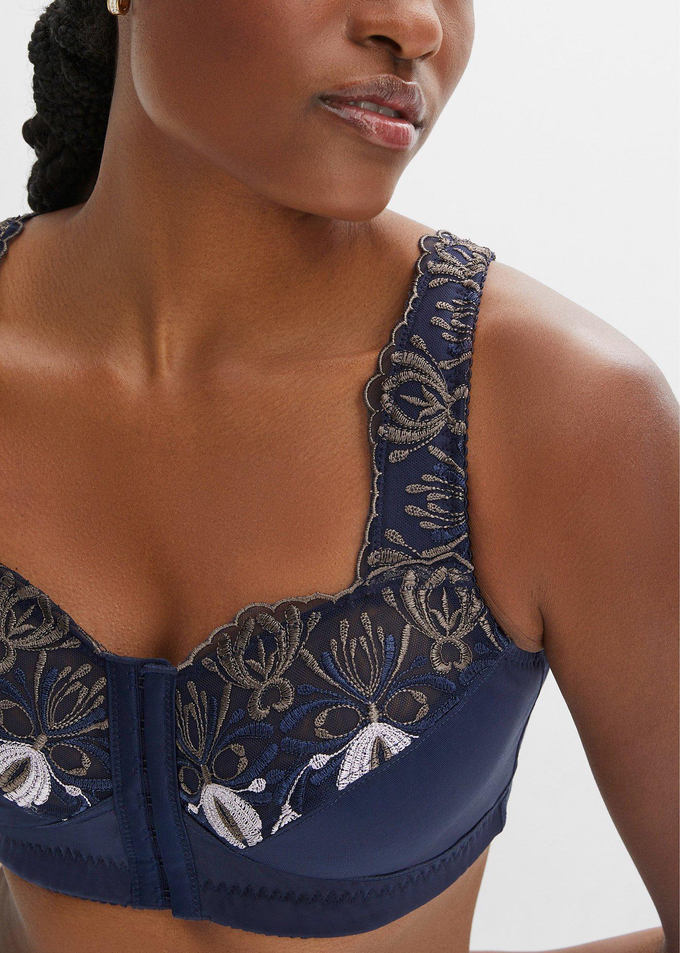 Biustonosz odciążający bez fiszbinów z praktycznym zapięciem z przodu - Bonprix