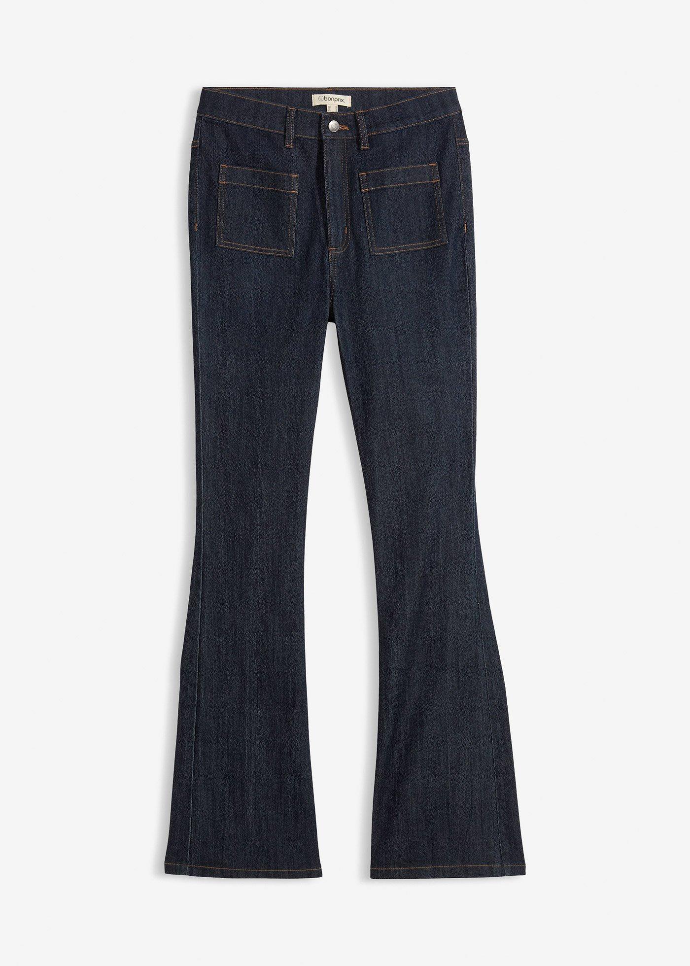 Jean bootcut taille haute élastiquée