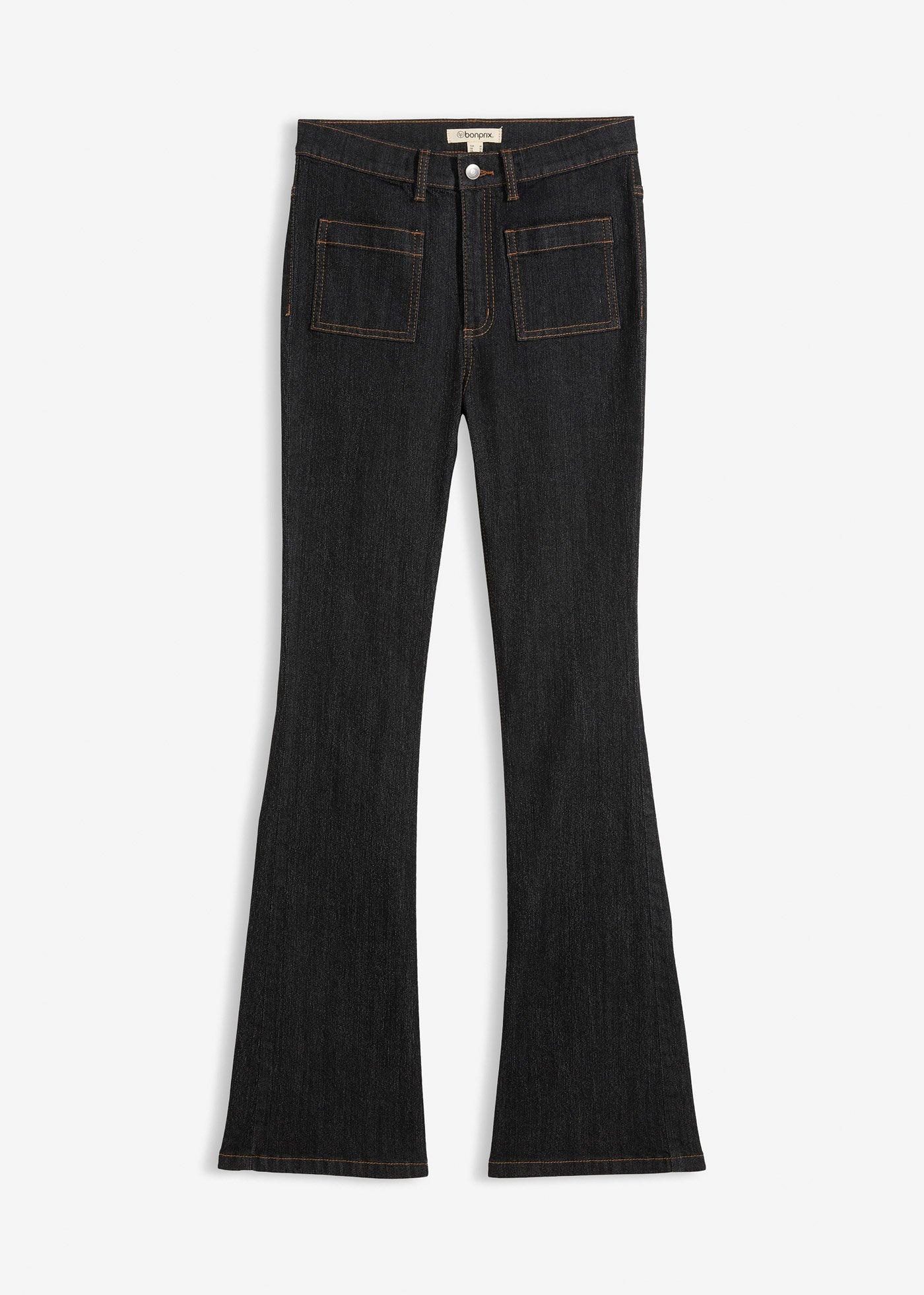 Jean bootcut taille haute élastiquée