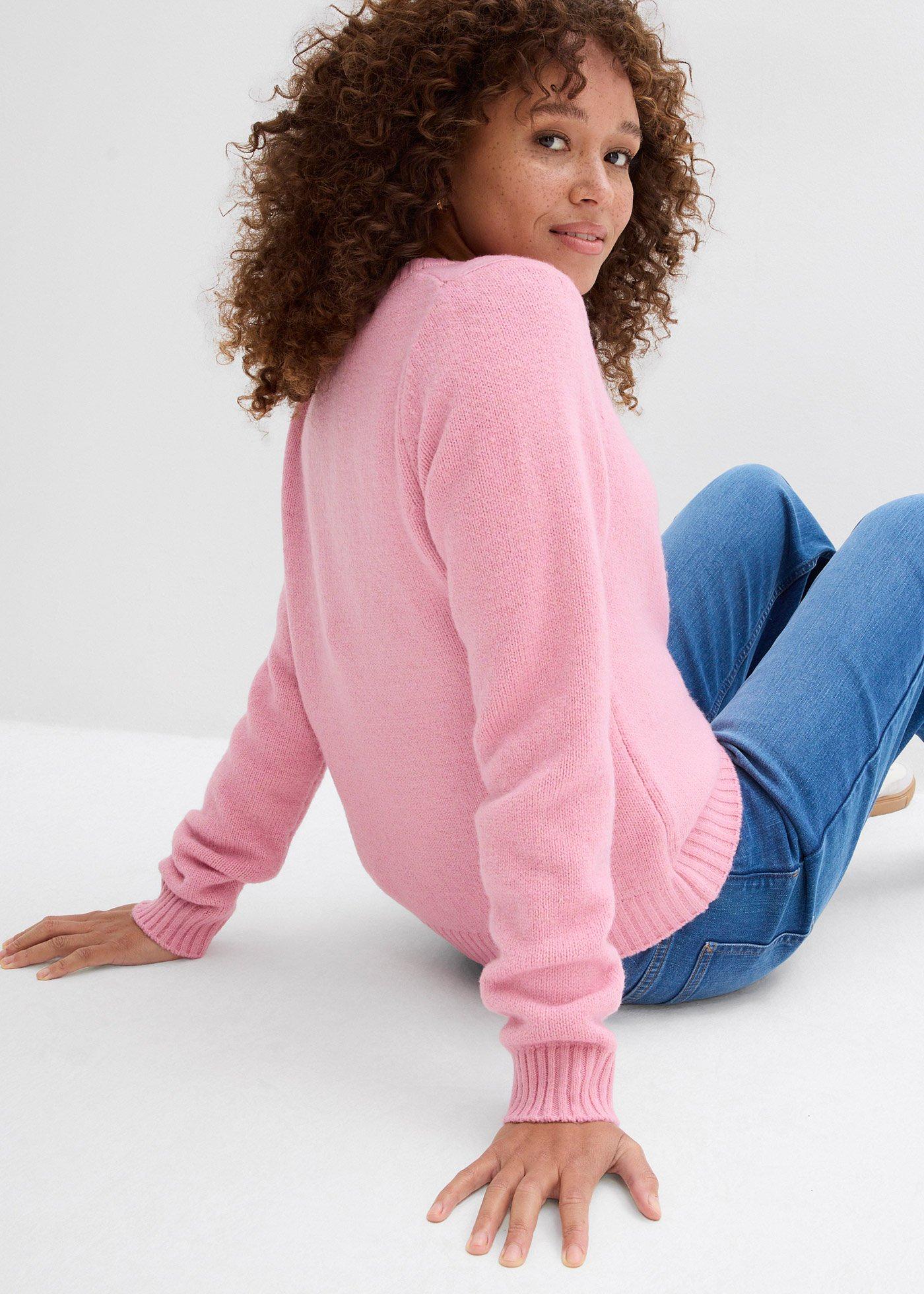 Sweter z koronkową wstawką - Bonprix