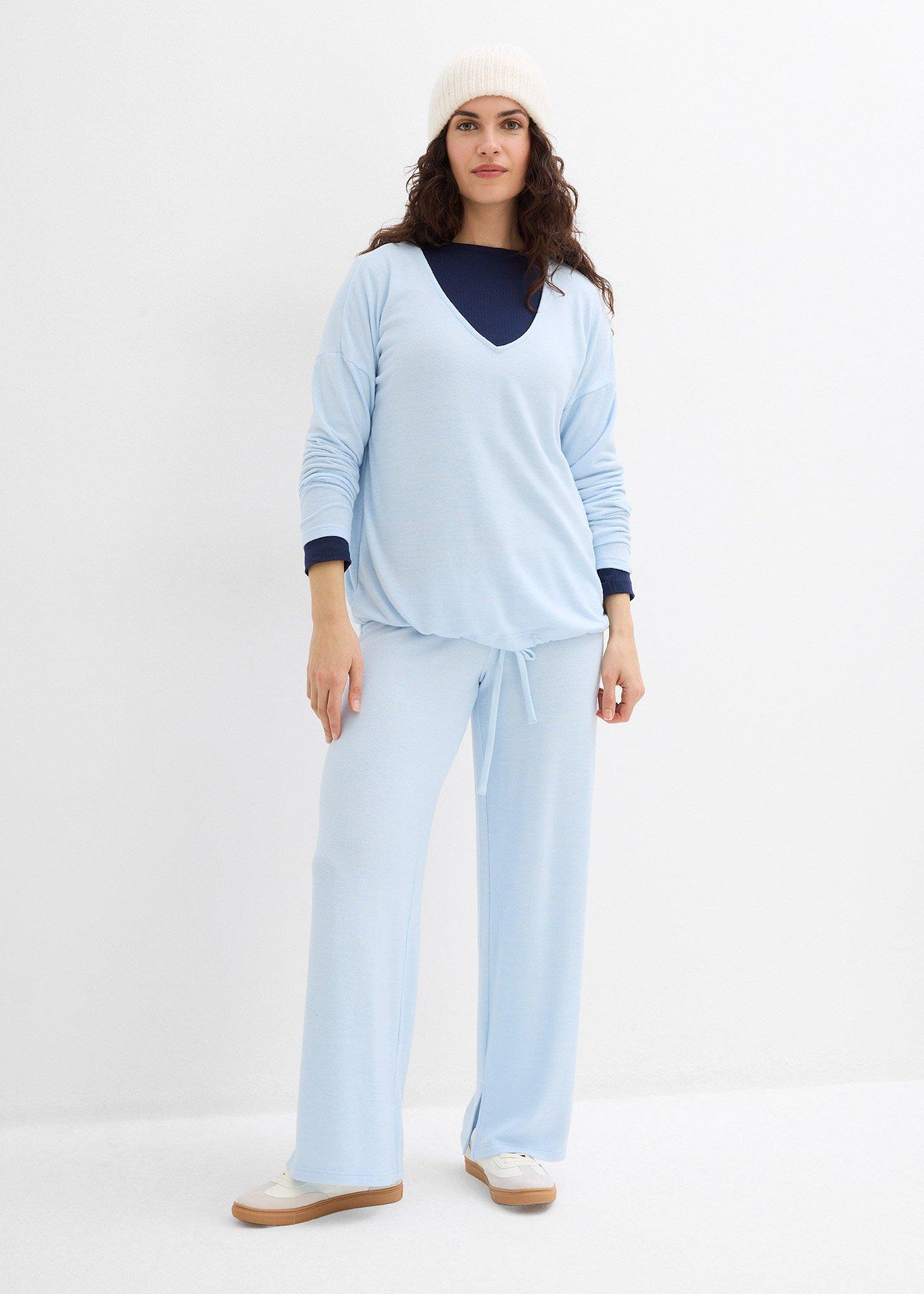 Bluza oversize z materiału w optyce dzianiny - Bonprix