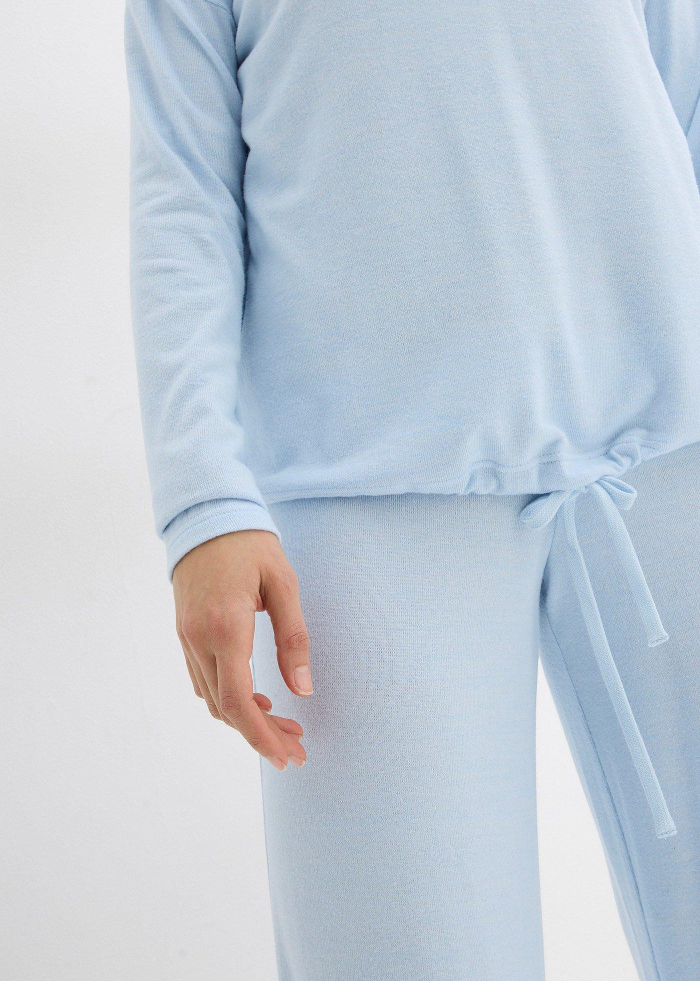 Bluza oversize z materiału w optyce dzianiny - Bonprix