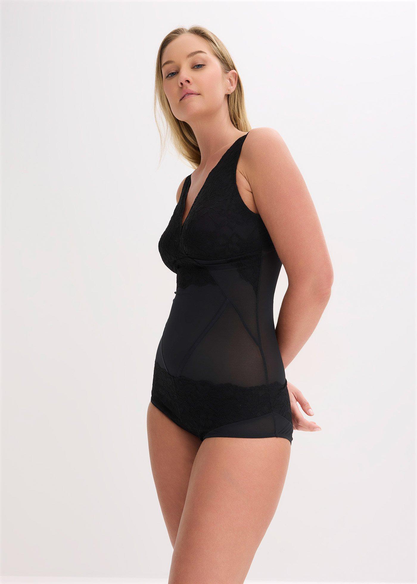 Body modelujące z koronką, lekki stopień modelowania - Bonprix
