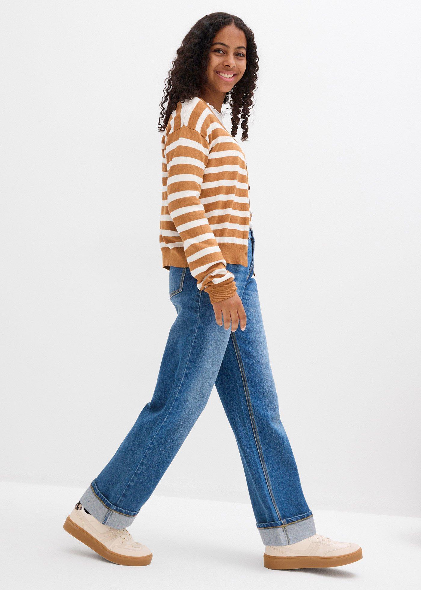 Dżinsy z szerokimi nogawkami, low waist - Bonprix