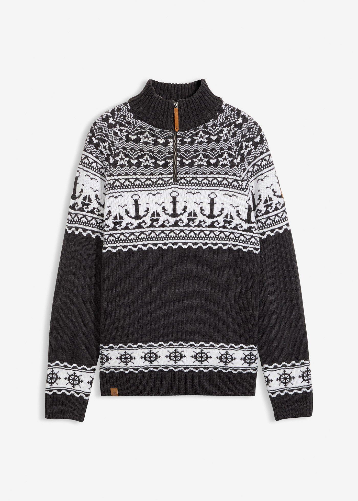 Pull camionneur à motif norvégien marin